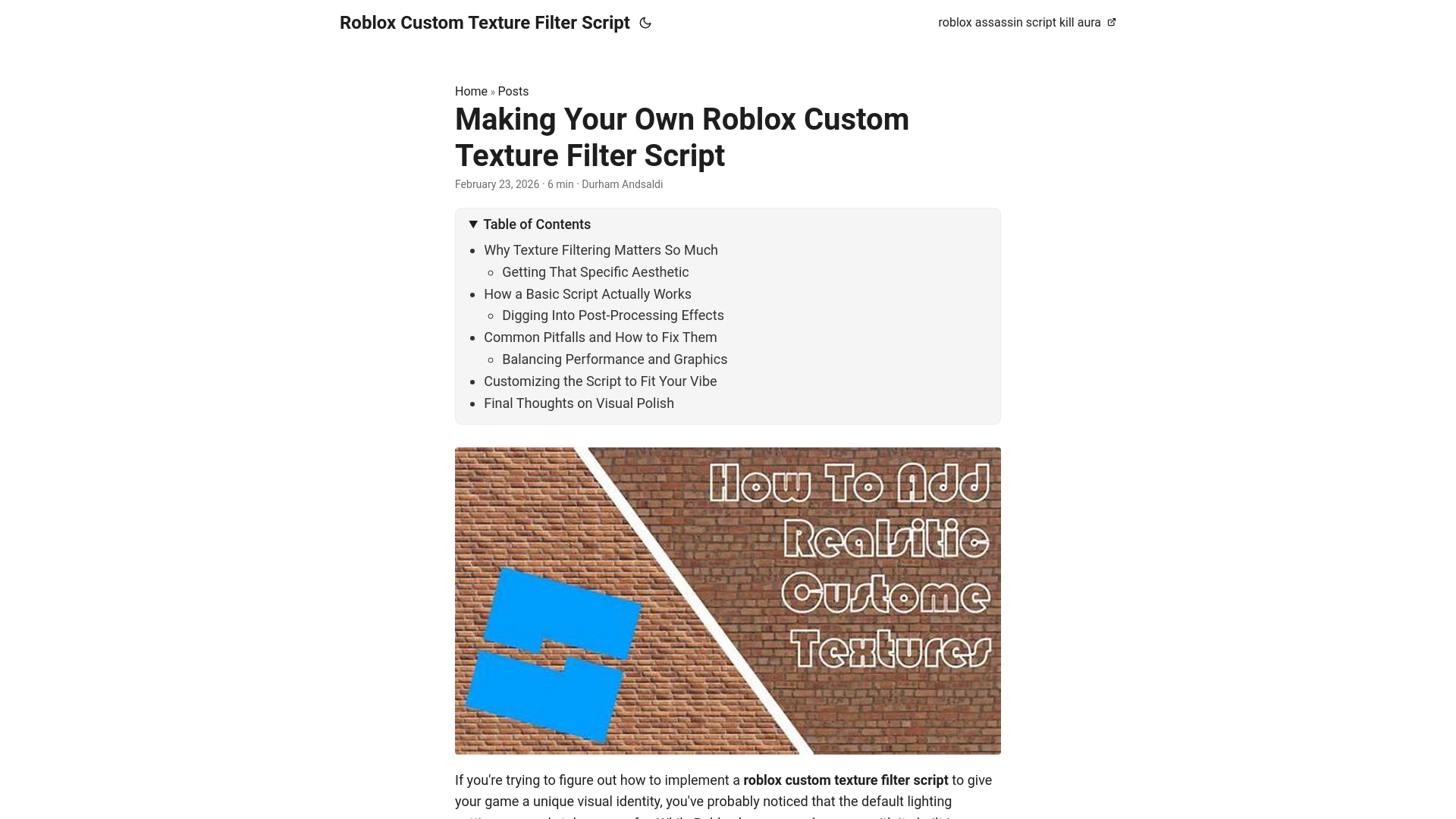 website screenshot of https://roblox-custom-texture-filter-script.pages.dev/