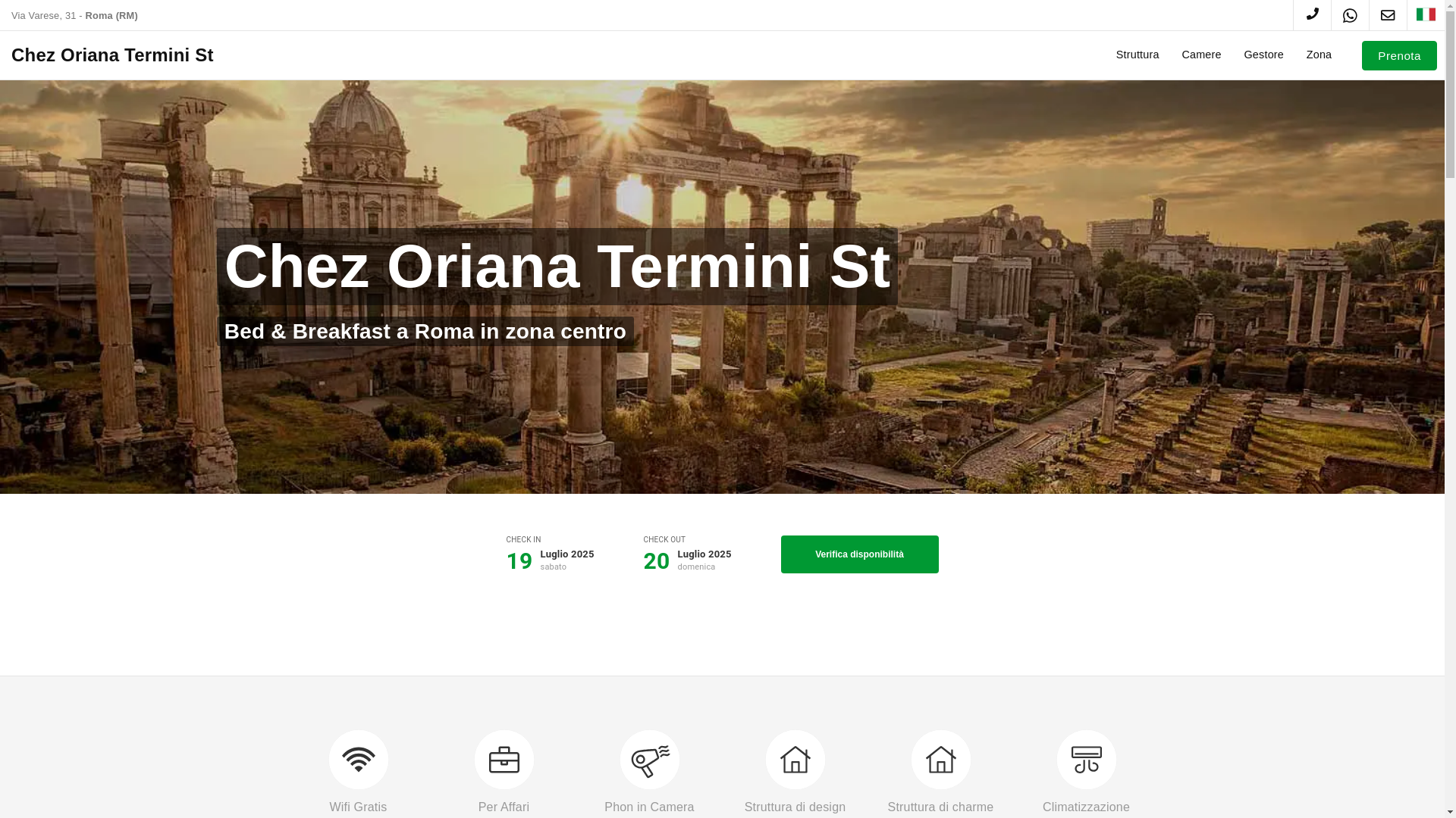 website screenshot of https://chezorianaterminist.it/