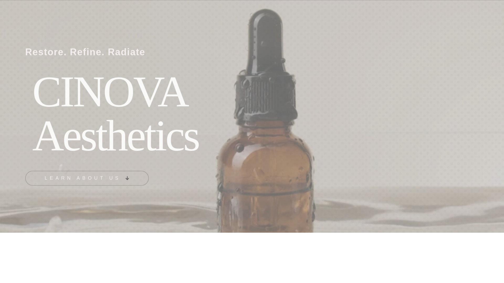 website screenshot of https://cinovaaesthetics.com/