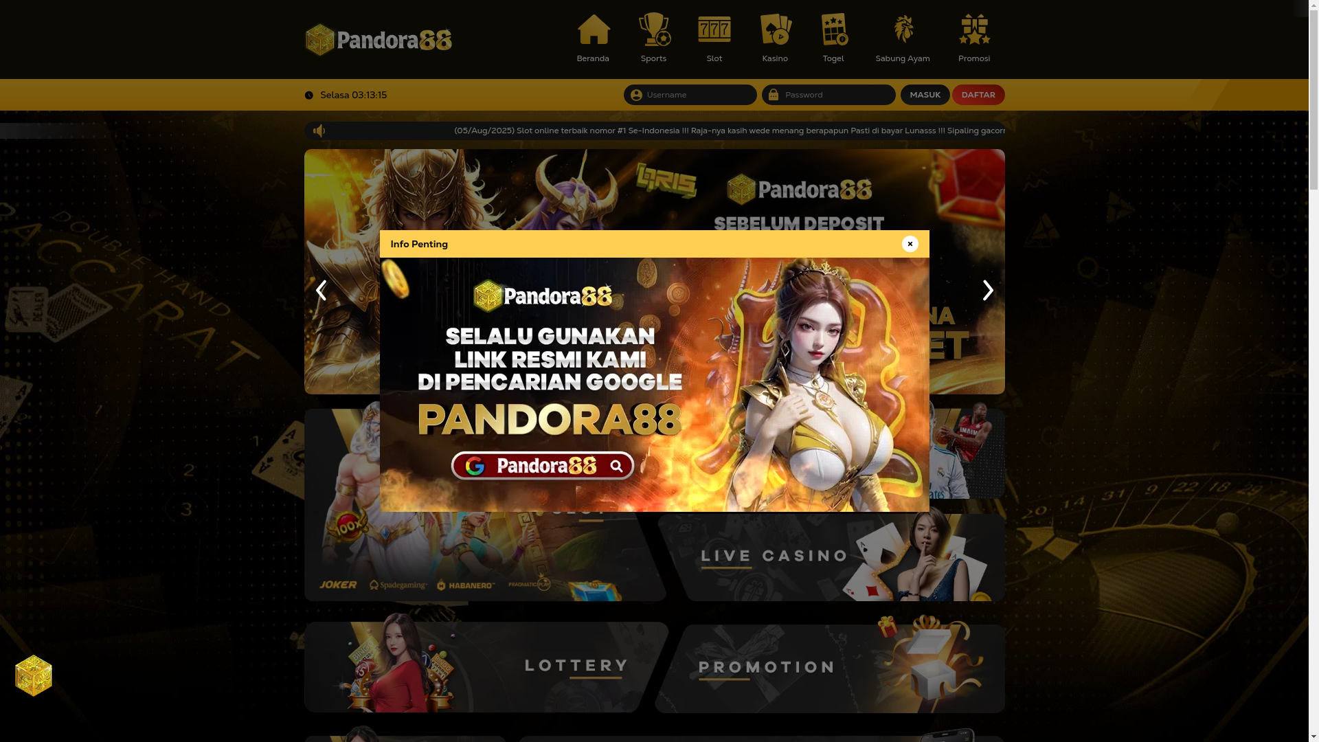 website screenshot of https://spapk-pandora88download3.com/