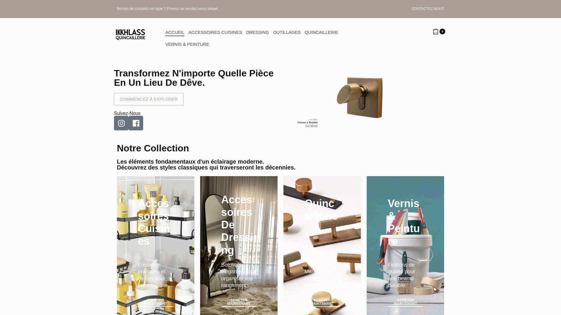 website screenshot of https://quincailleriedeporte.ma