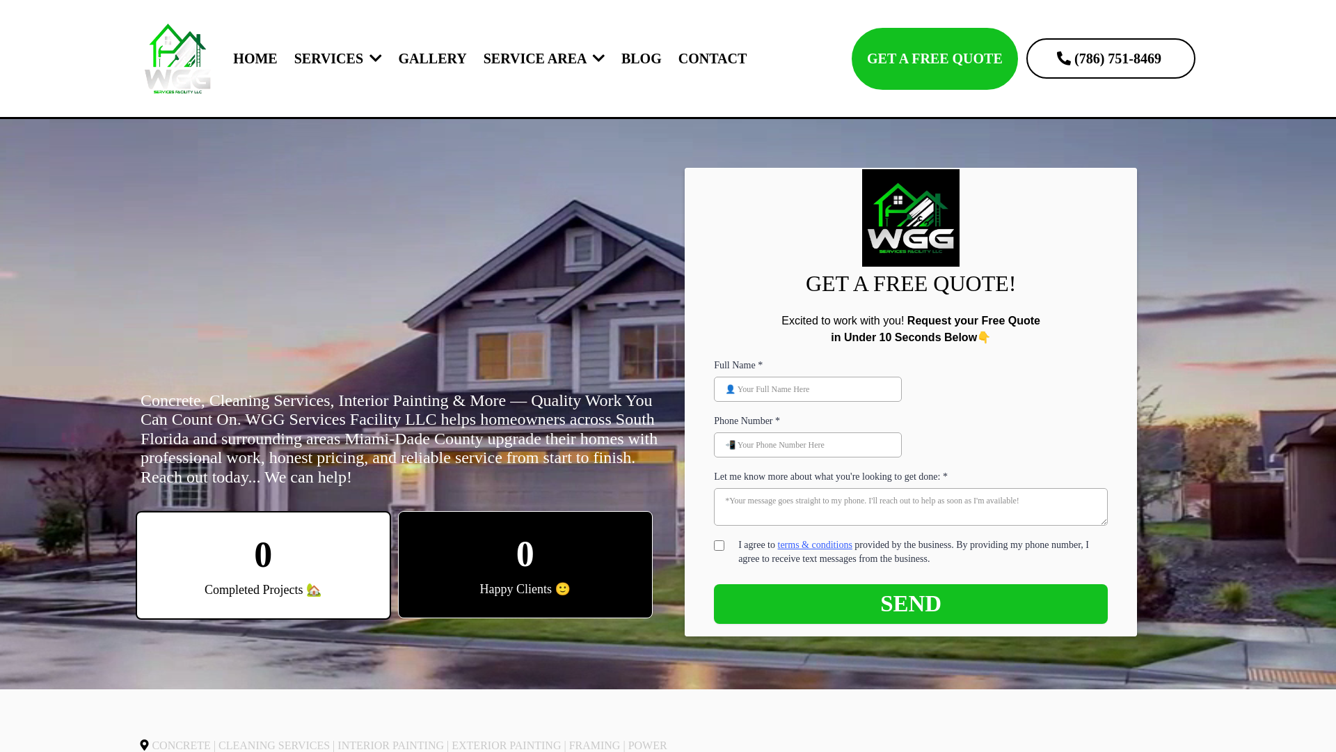 website screenshot of https://wggservices.com
