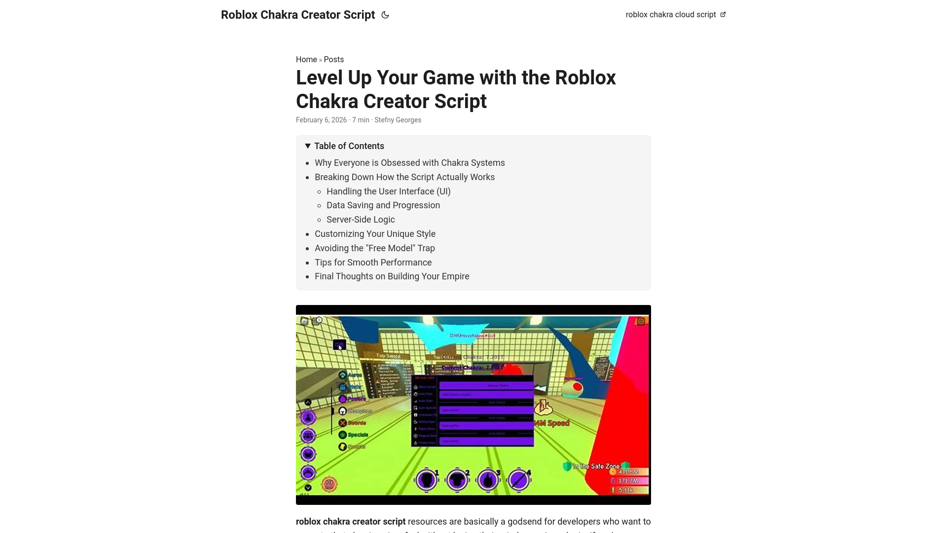 website screenshot of https://robloxchakracreatorscript.pages.dev/