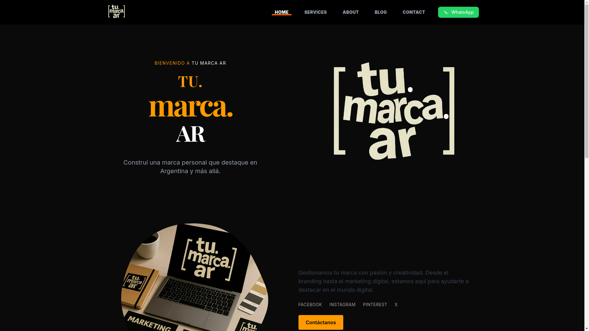 website screenshot of https://tumarca.ar/