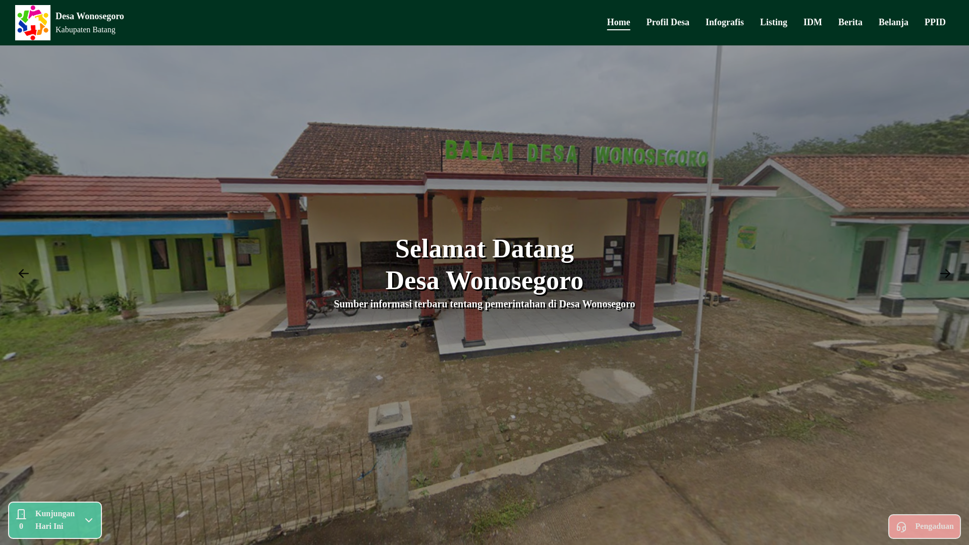 website screenshot of https://desawonosegoro.id