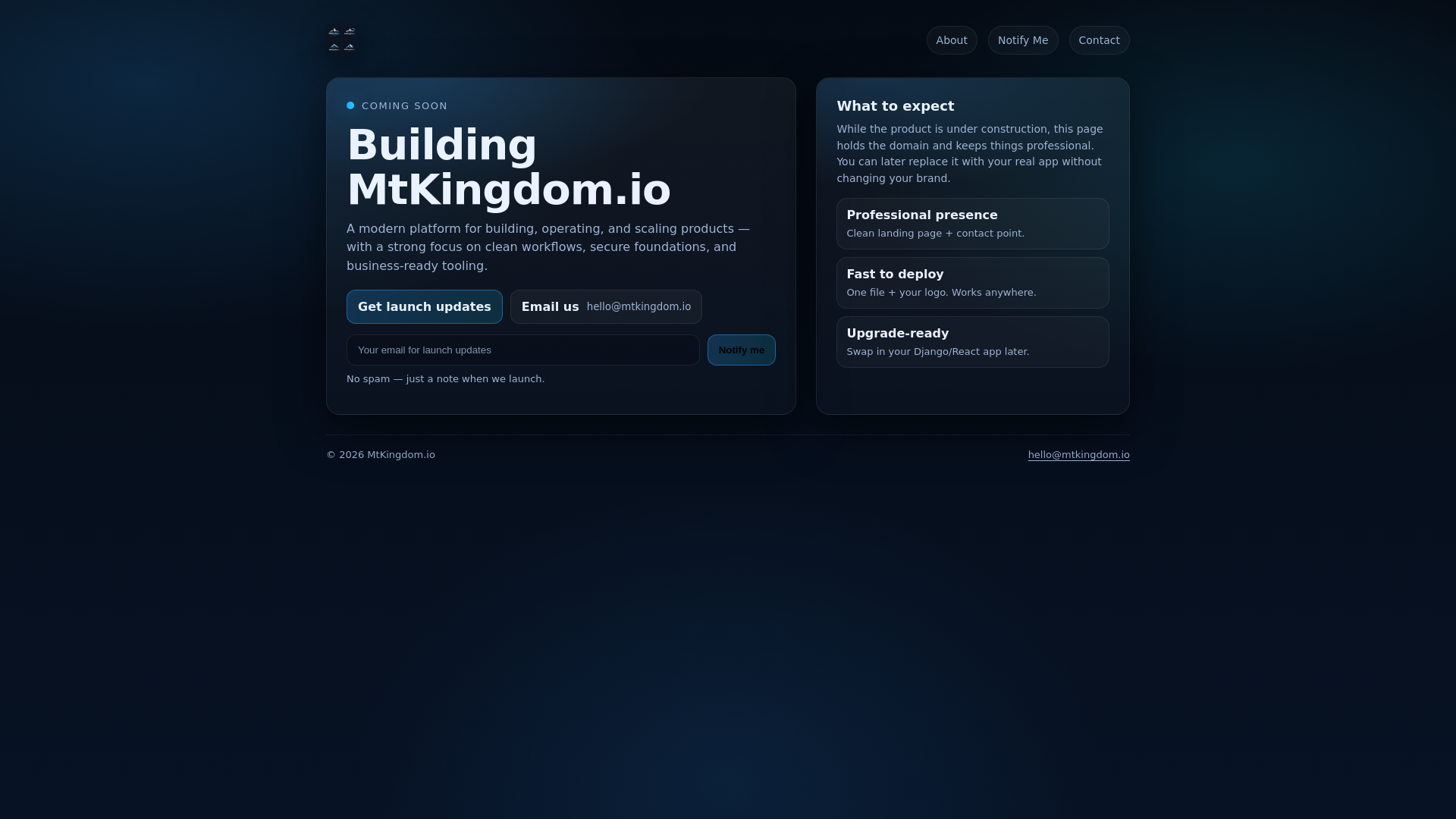 website screenshot of https://mtkingdom.pages.dev/