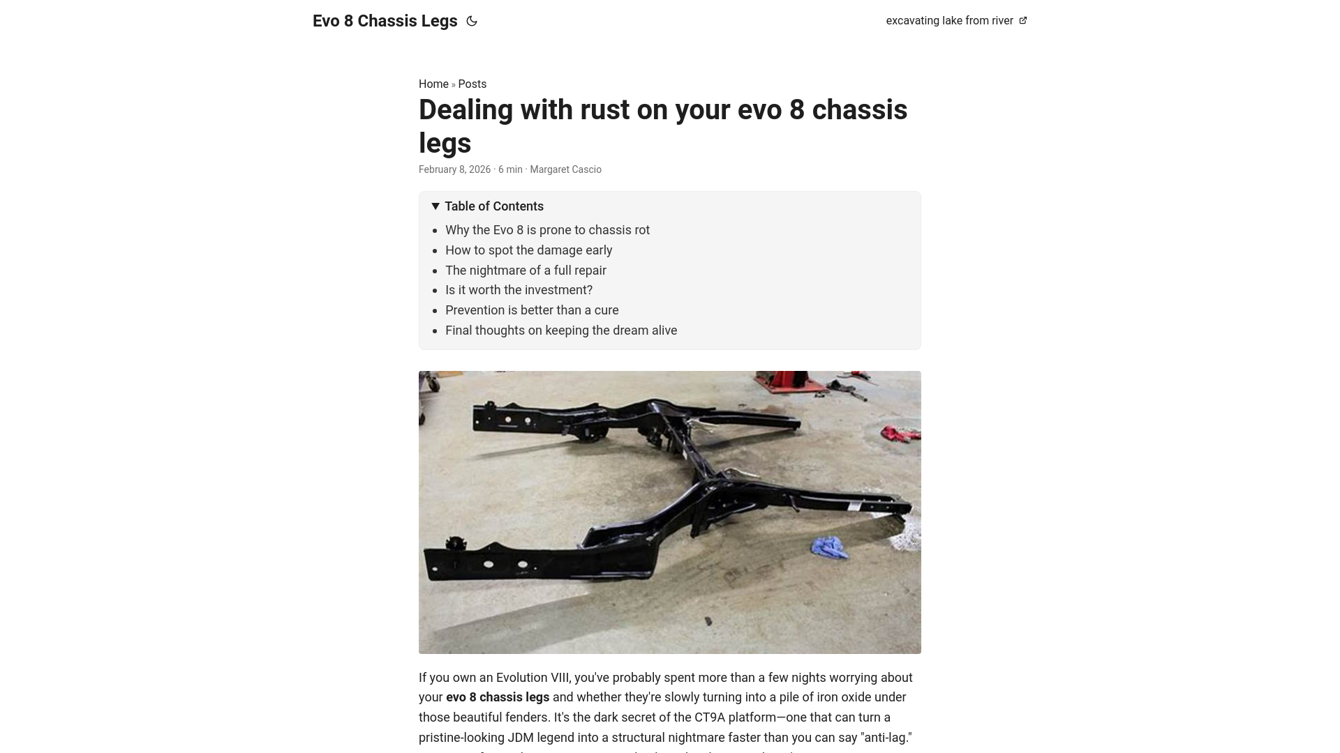 website screenshot of https://evo-8-chassis-legs.pages.dev/