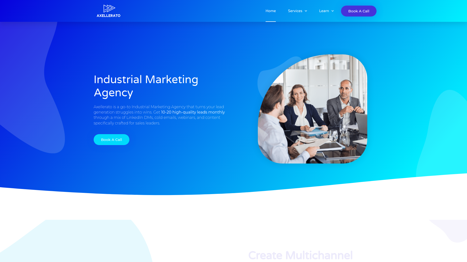 website screenshot of https://axelleratob2bmarketing.online/