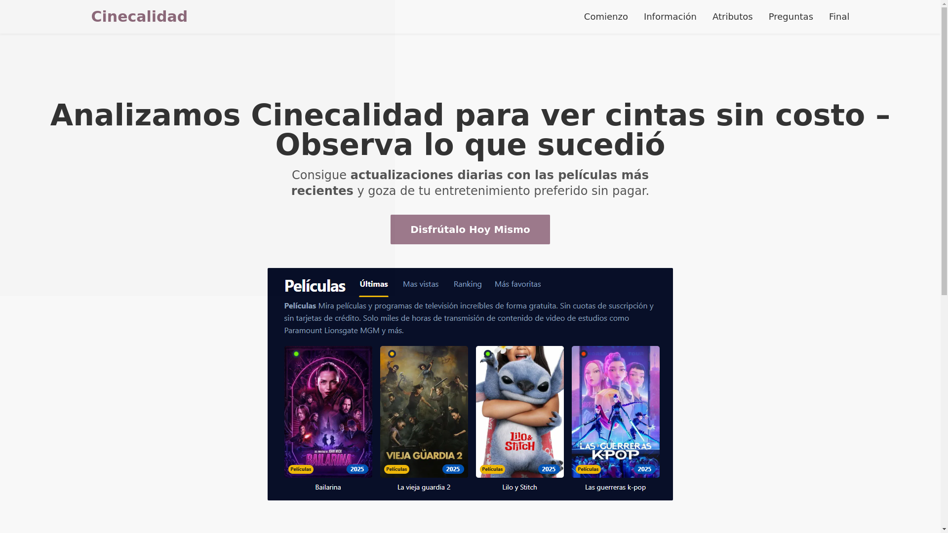 website screenshot of https://cinecalidad-o9v7.pages.dev/