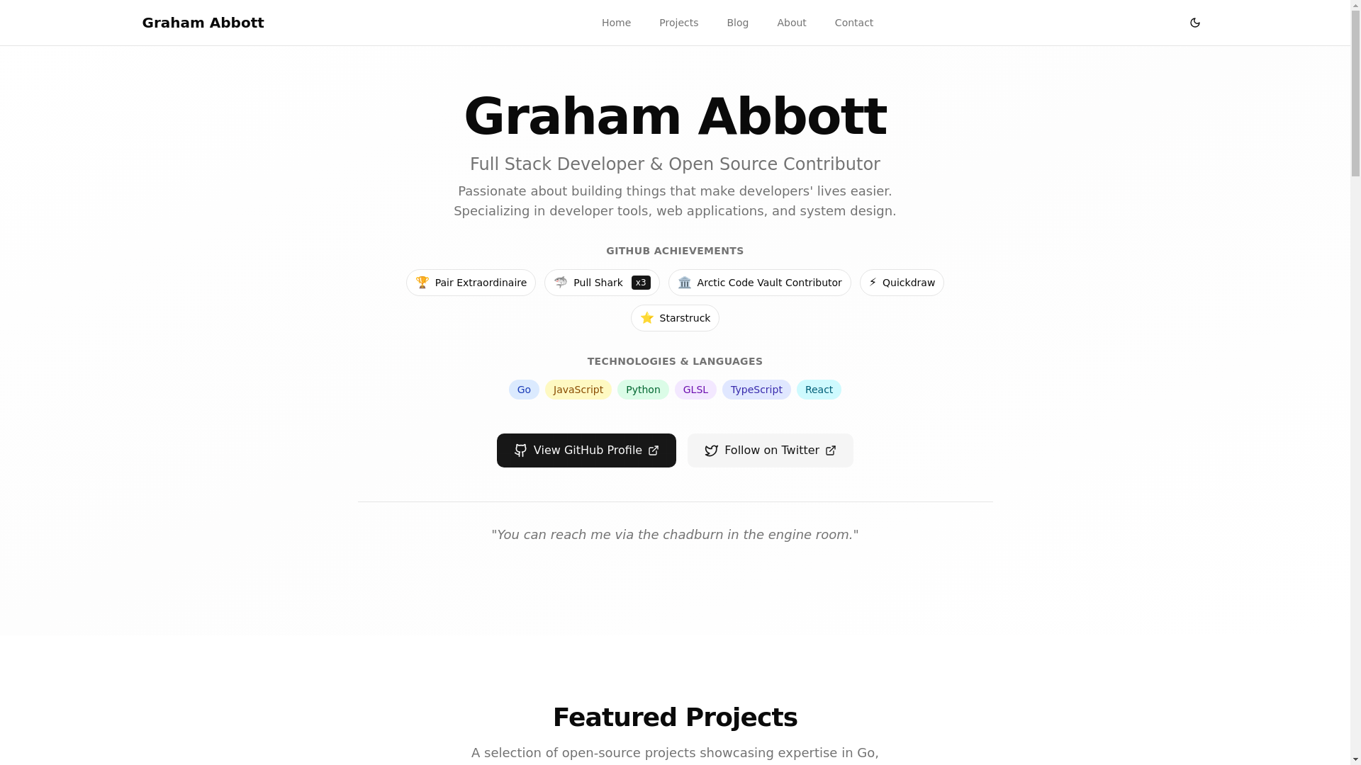 website screenshot of https://grahamabbott.me/