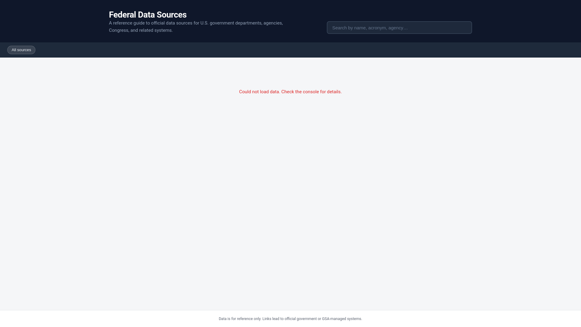 website screenshot of https://gov-data-sources.pages.dev/