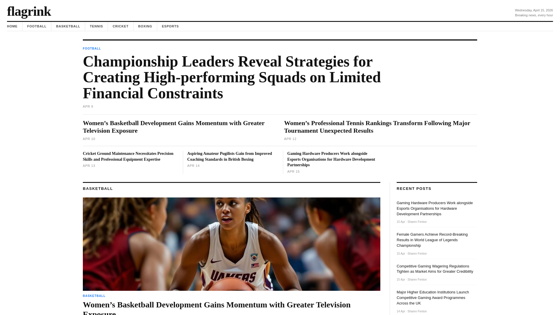 website screenshot of https://flagrink.co.uk/