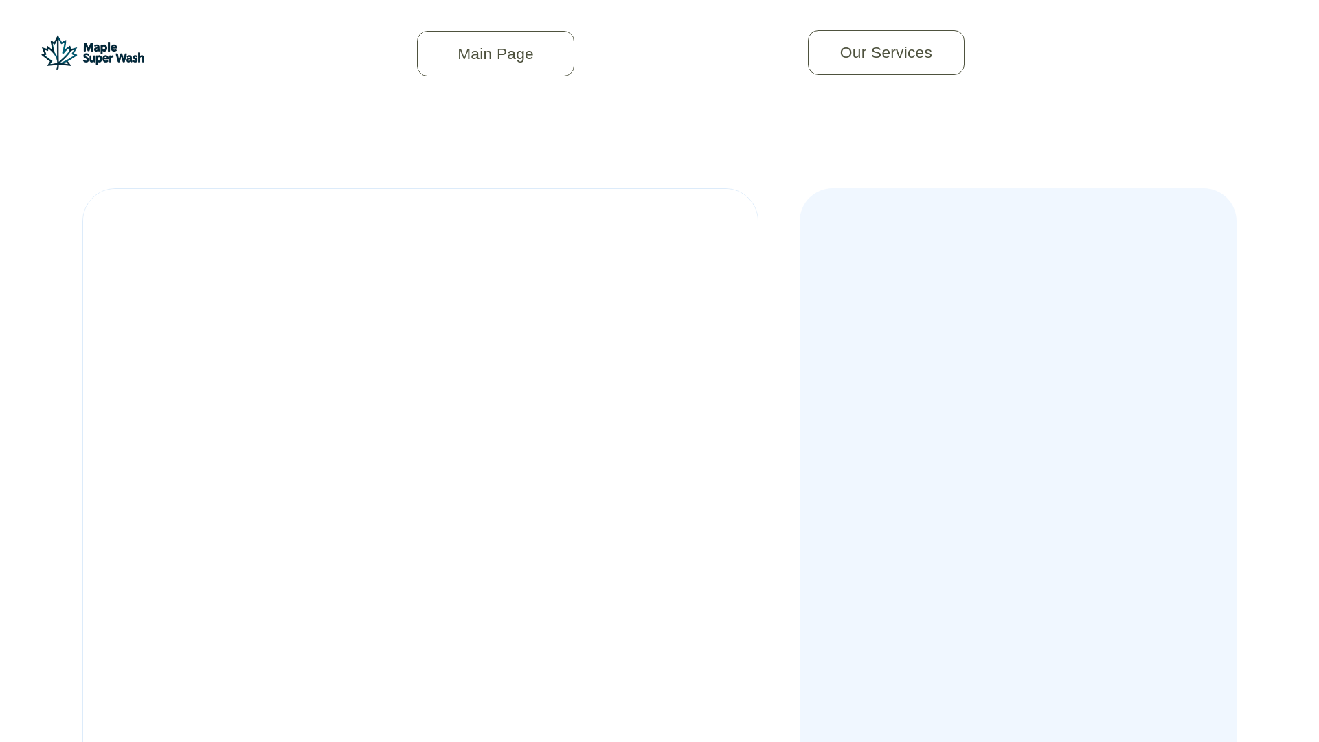 website screenshot of https://maplesuperwash.com/