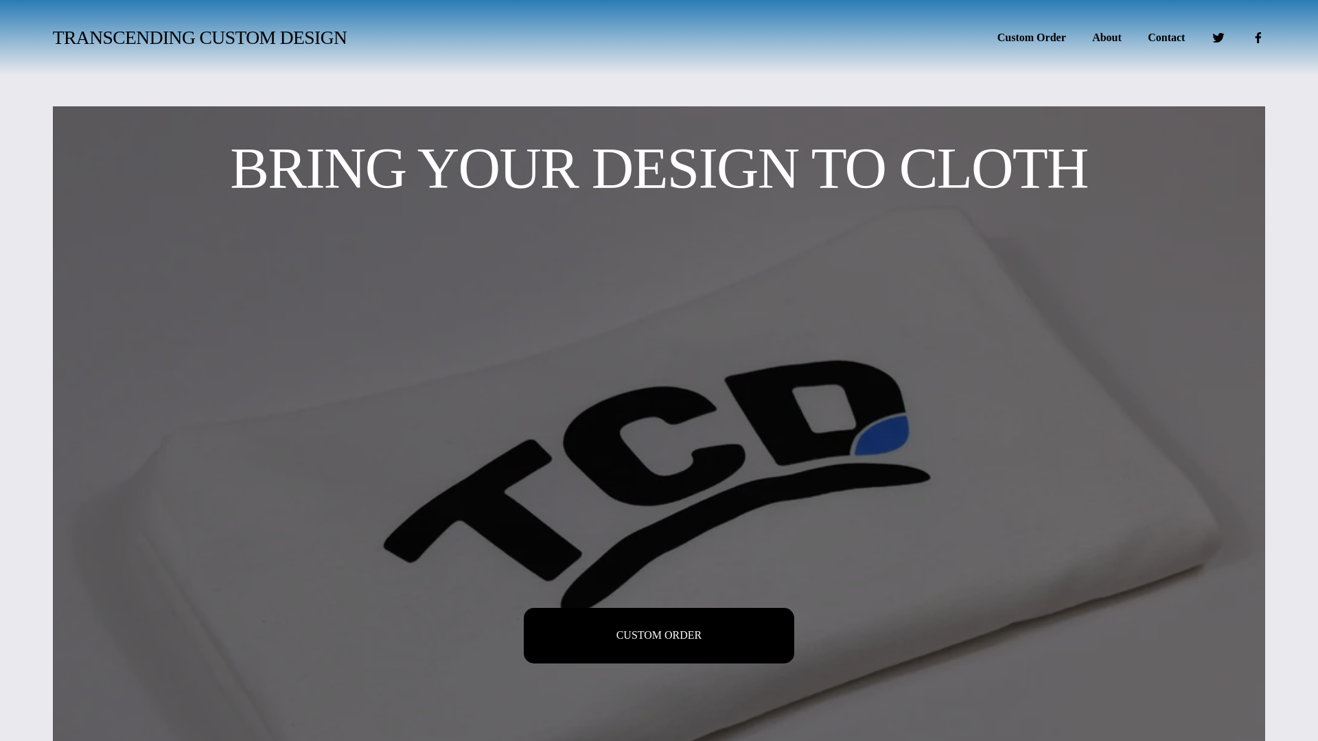 website screenshot of https://tcd-custom-prints.com/