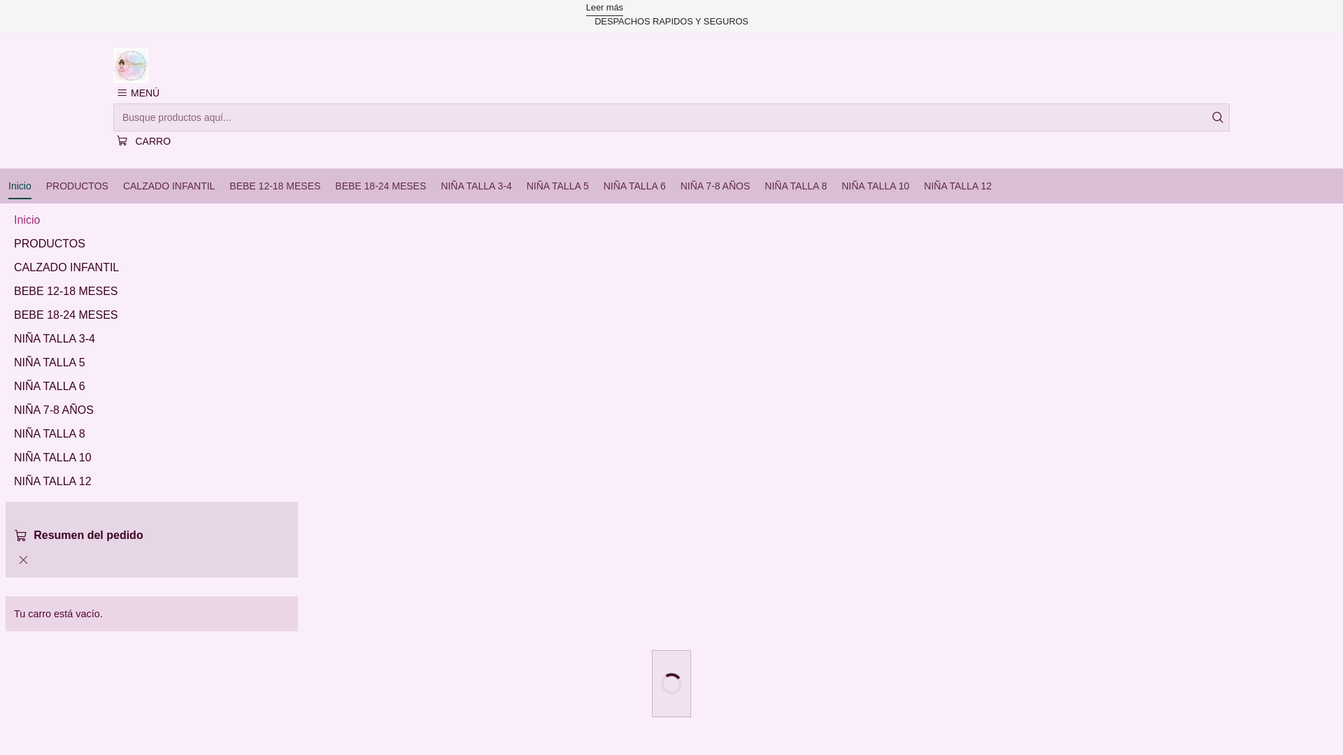 website screenshot of https://marianaexclusividades.cl