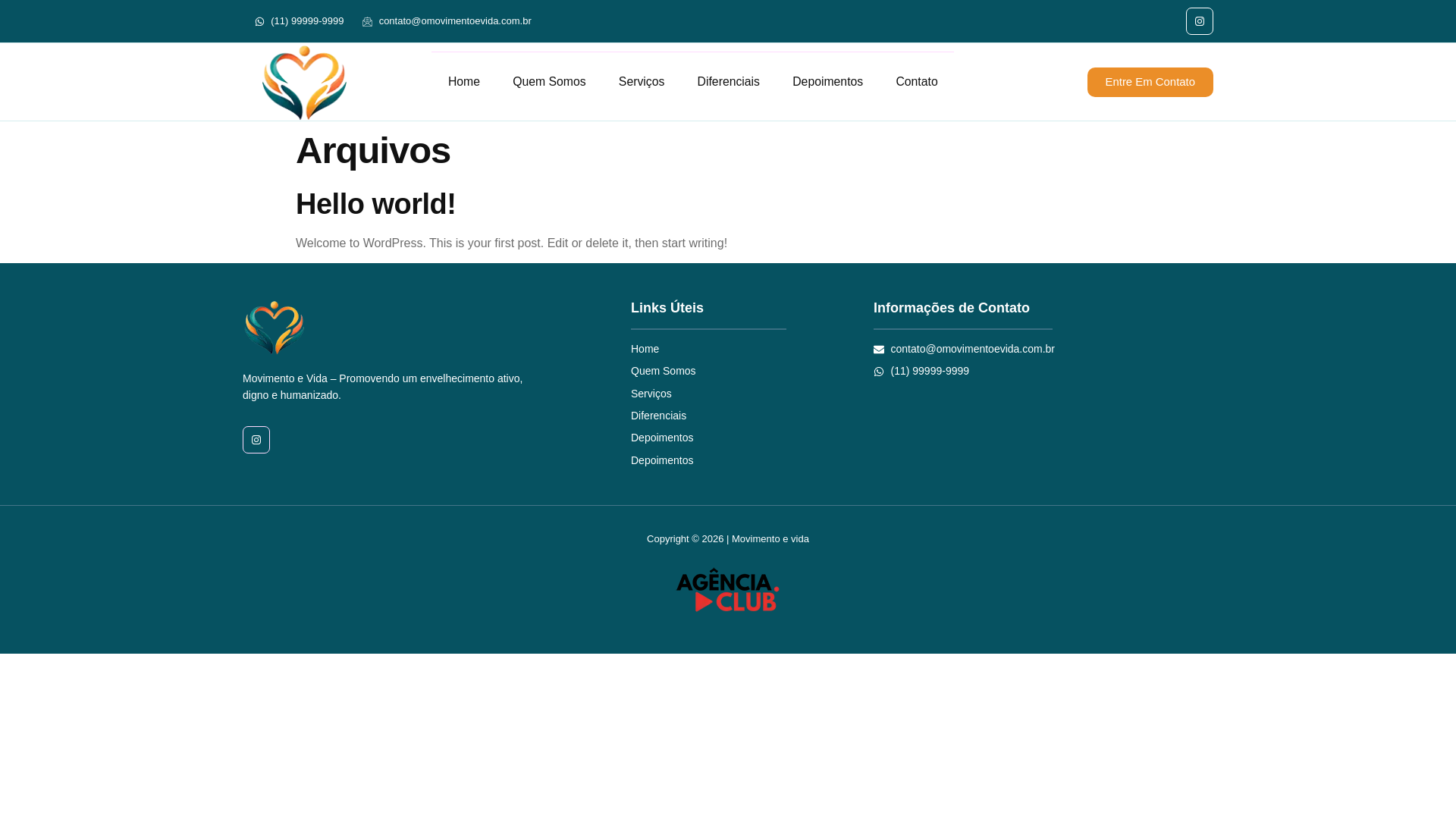 website screenshot of https://omovimentoevida.com.br/