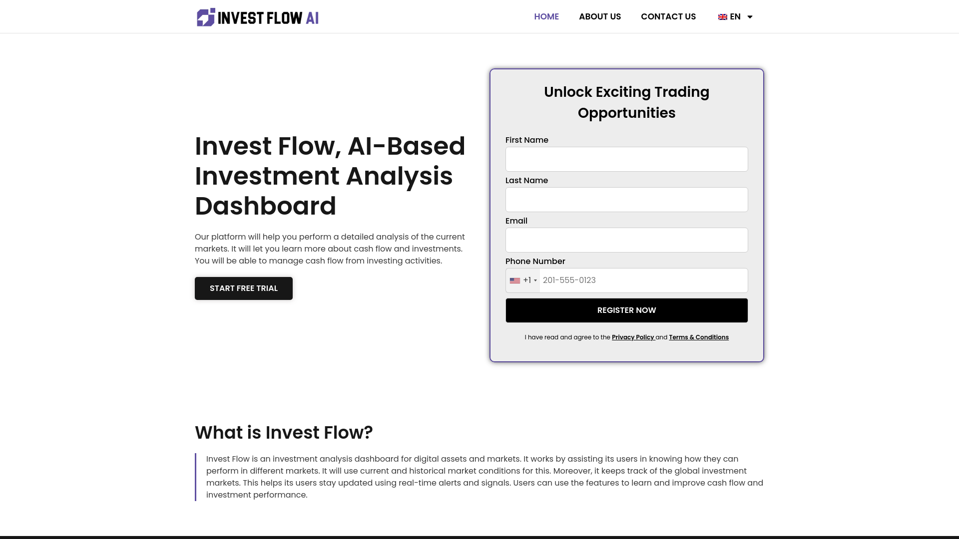 website screenshot of https://investflowai.net/