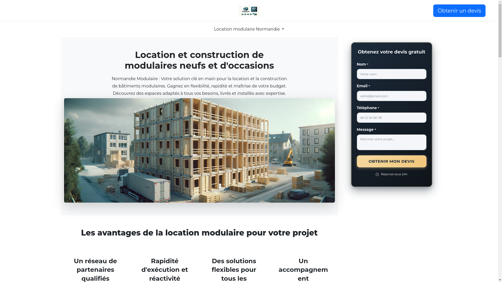 website screenshot of https://normandie-modulaire-fr.pages.dev/