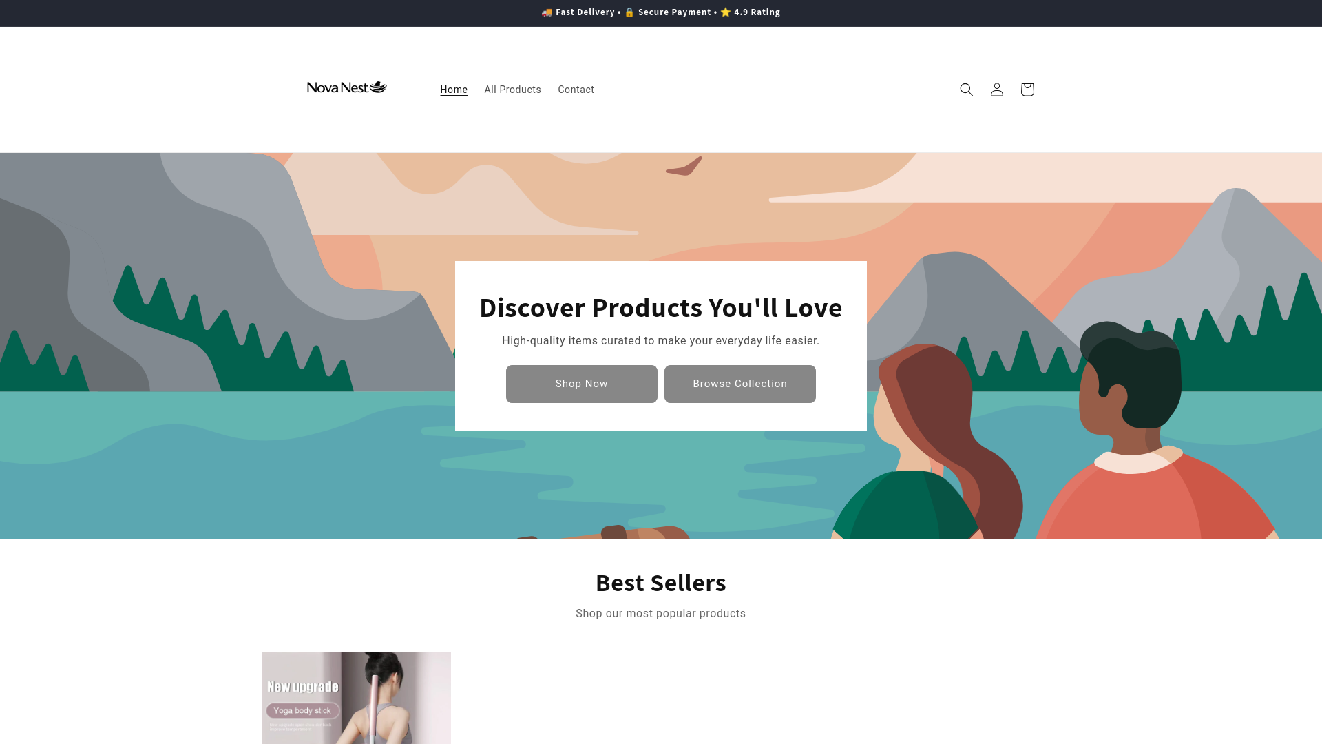 website screenshot of https://innovanest.store