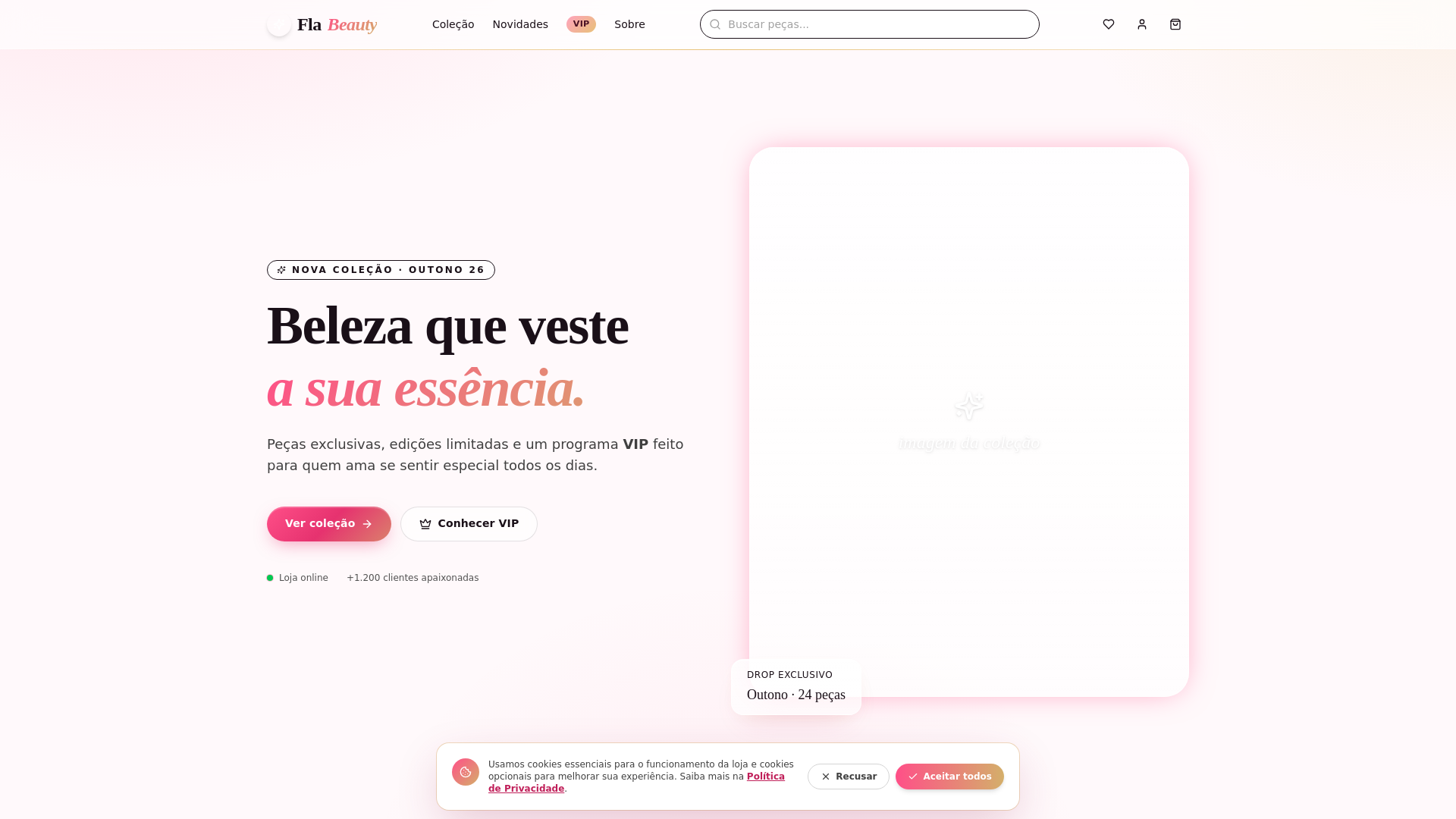 website screenshot of https://flabeauty.com.br/