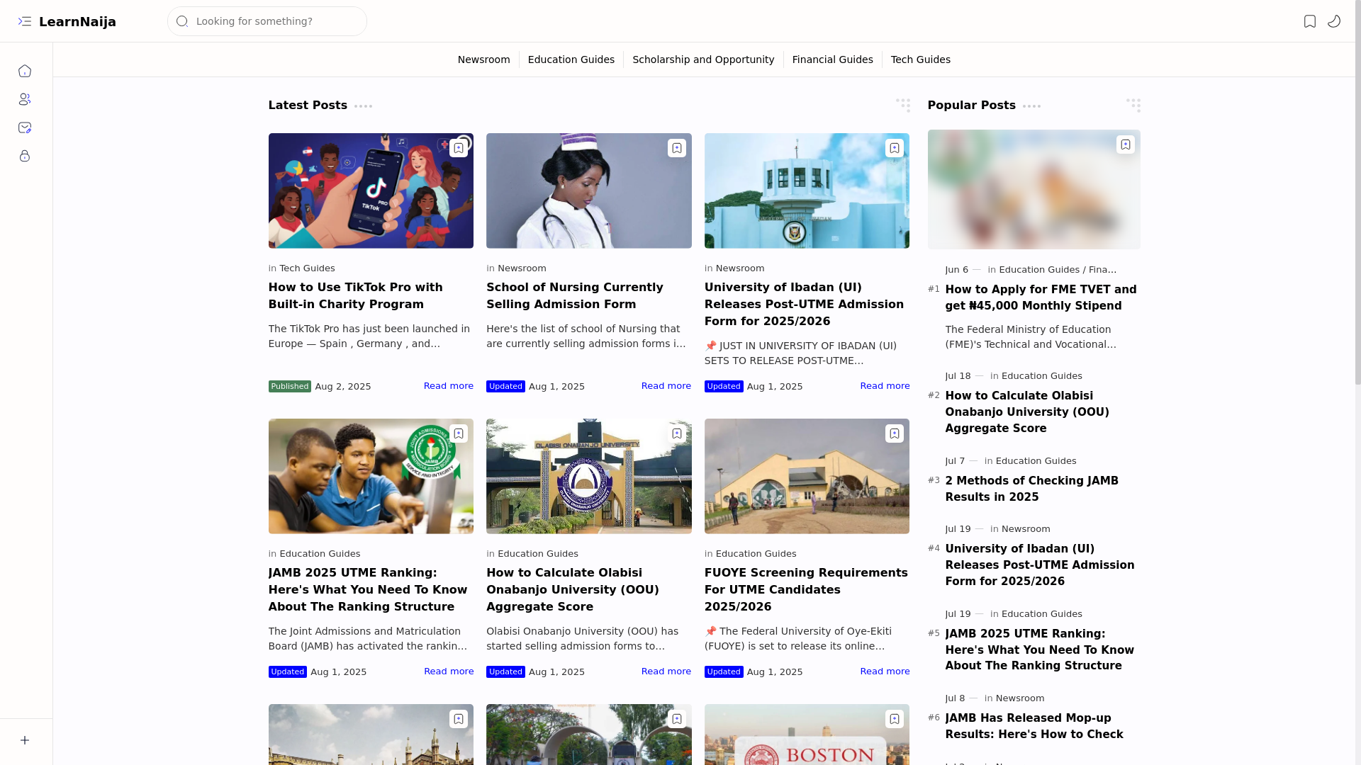 website screenshot of https://learnnaija.com.ng/