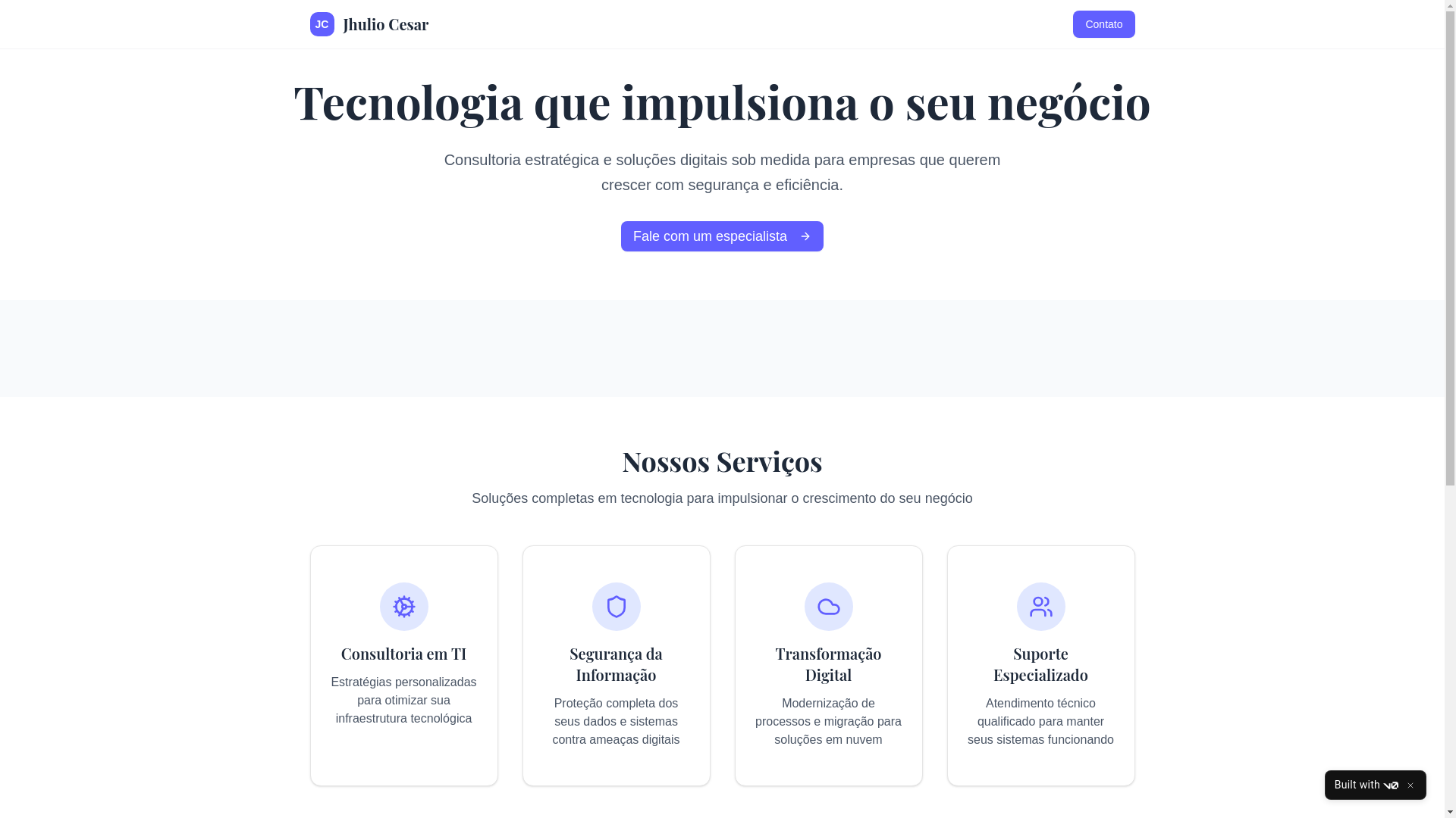 website screenshot of https://jhuliocesar.xyz/