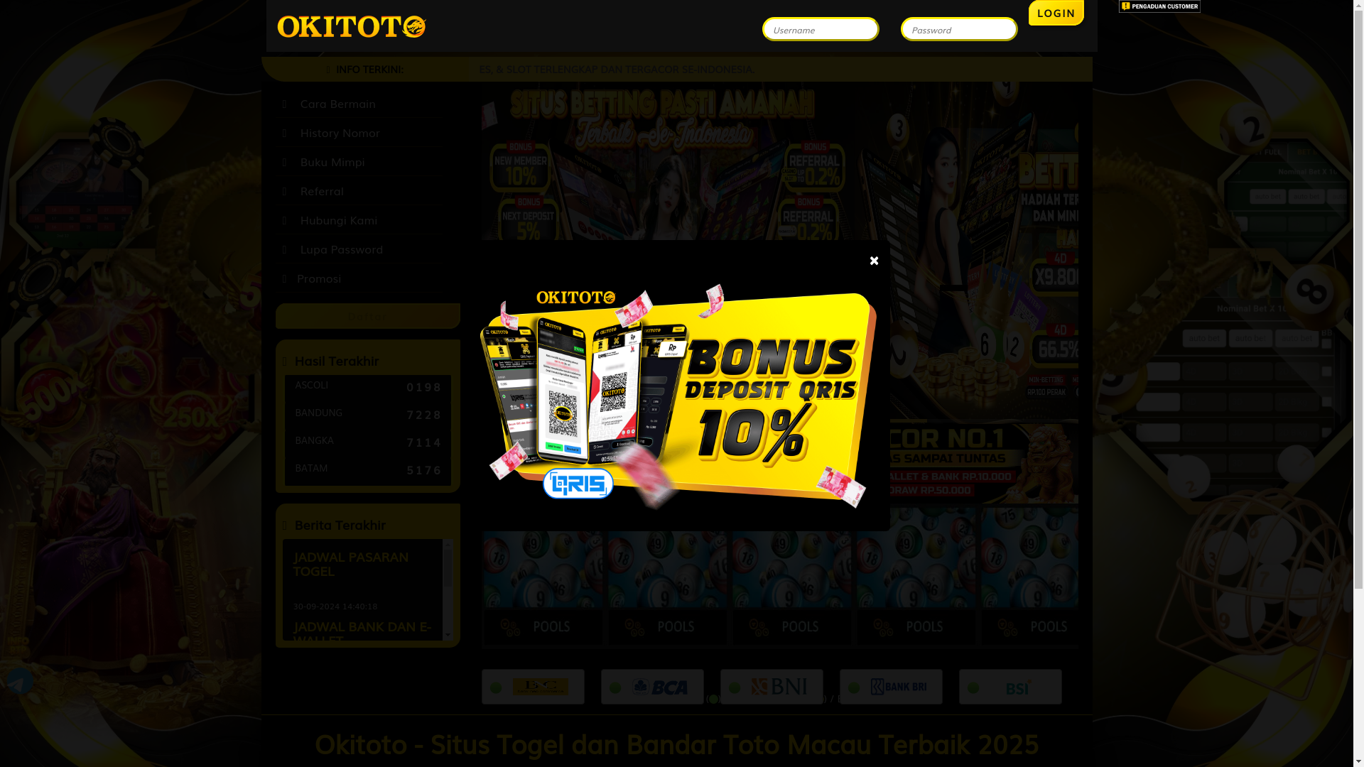 website screenshot of https://bazarokitoto.org/