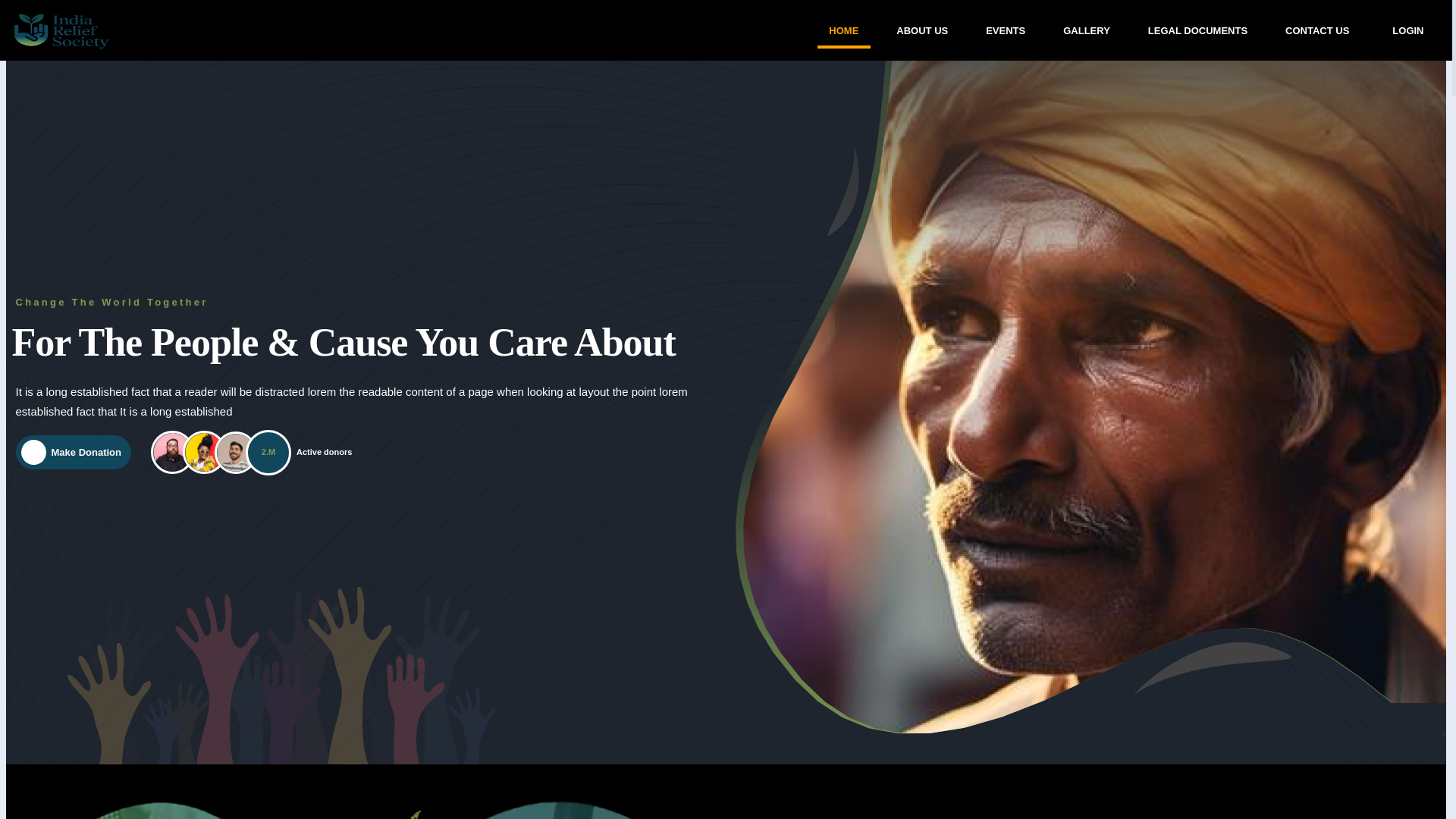 website screenshot of https://indianreliefsociety.com/
