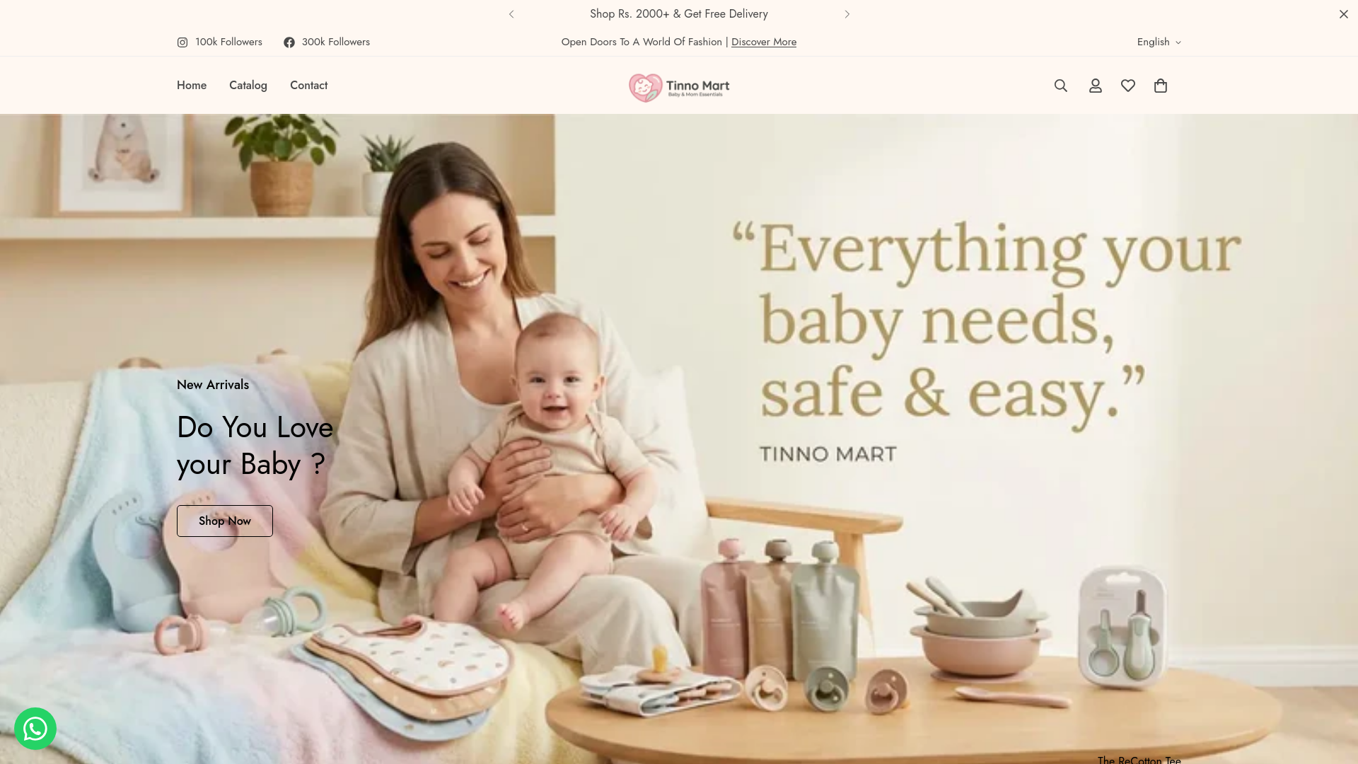 website screenshot of https://tinnomart.store/