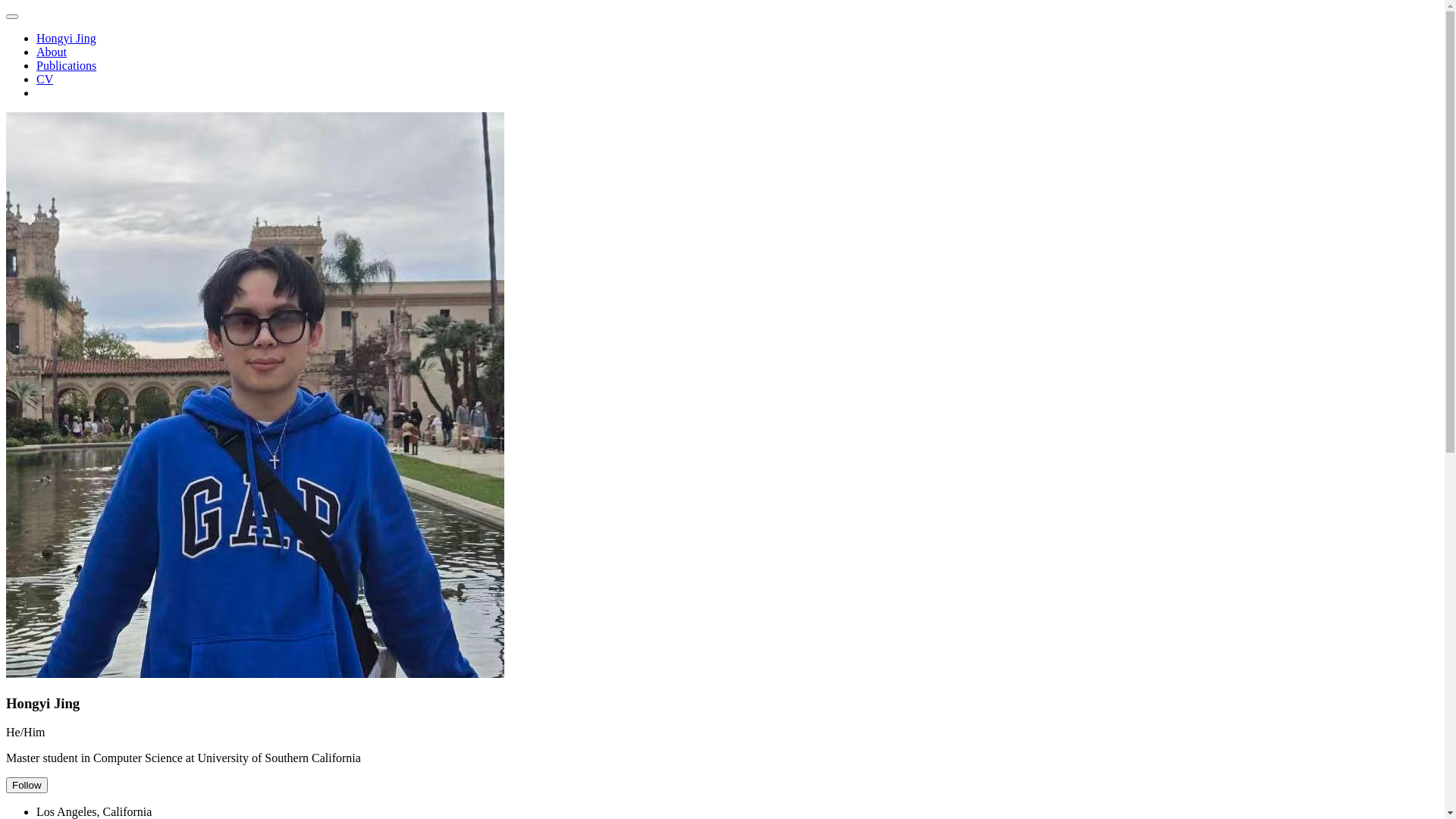 website screenshot of https://hongyijing.me/