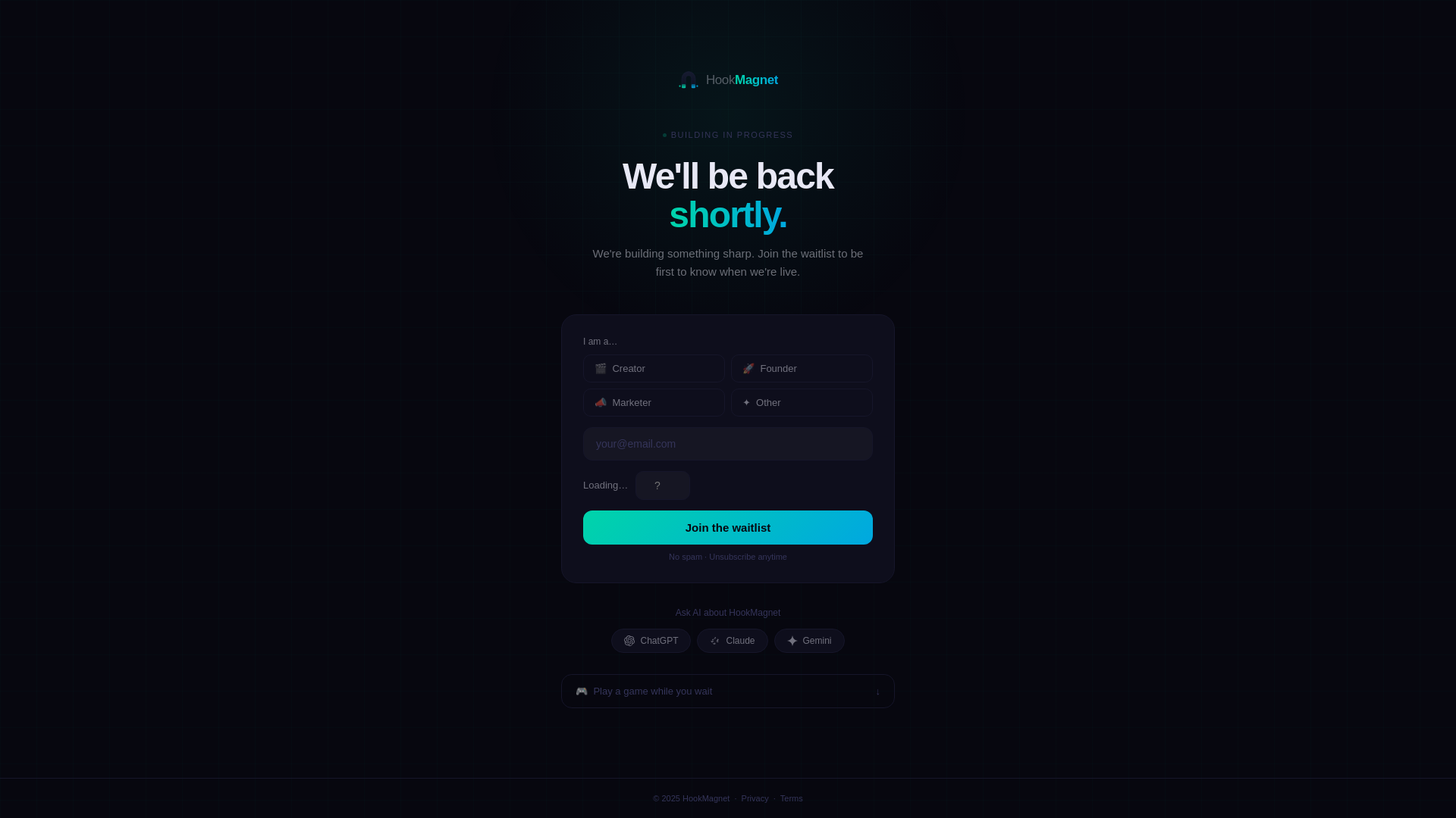 website screenshot of https://hookmagnet.app