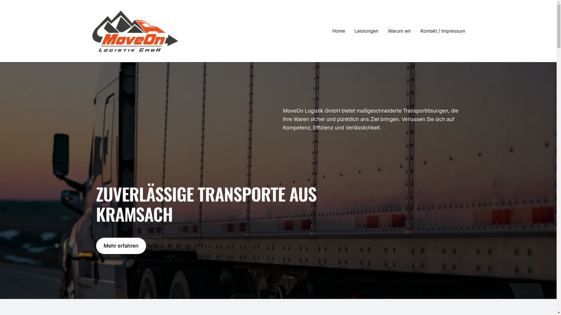 website screenshot of https://moveonlogistik.com/