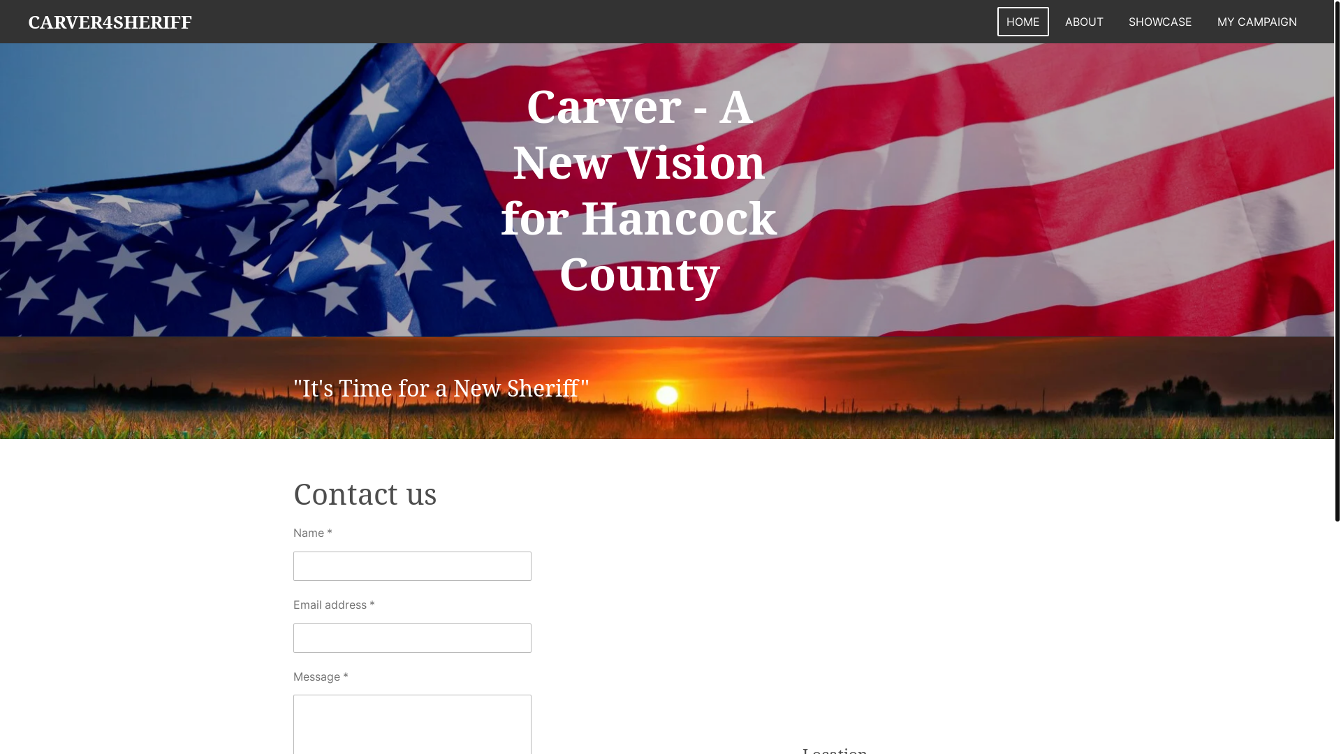 website screenshot of https://carver4sheriff.org/