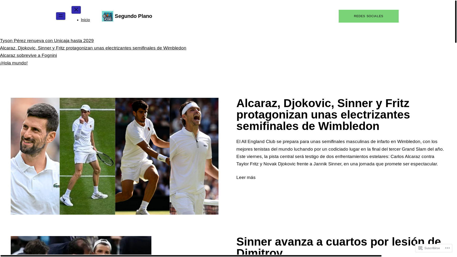 website screenshot of https://segundoplano.blog/