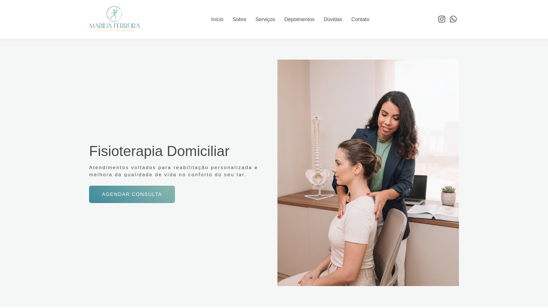 website screenshot of https://mariliaferreirafisio.com.br/