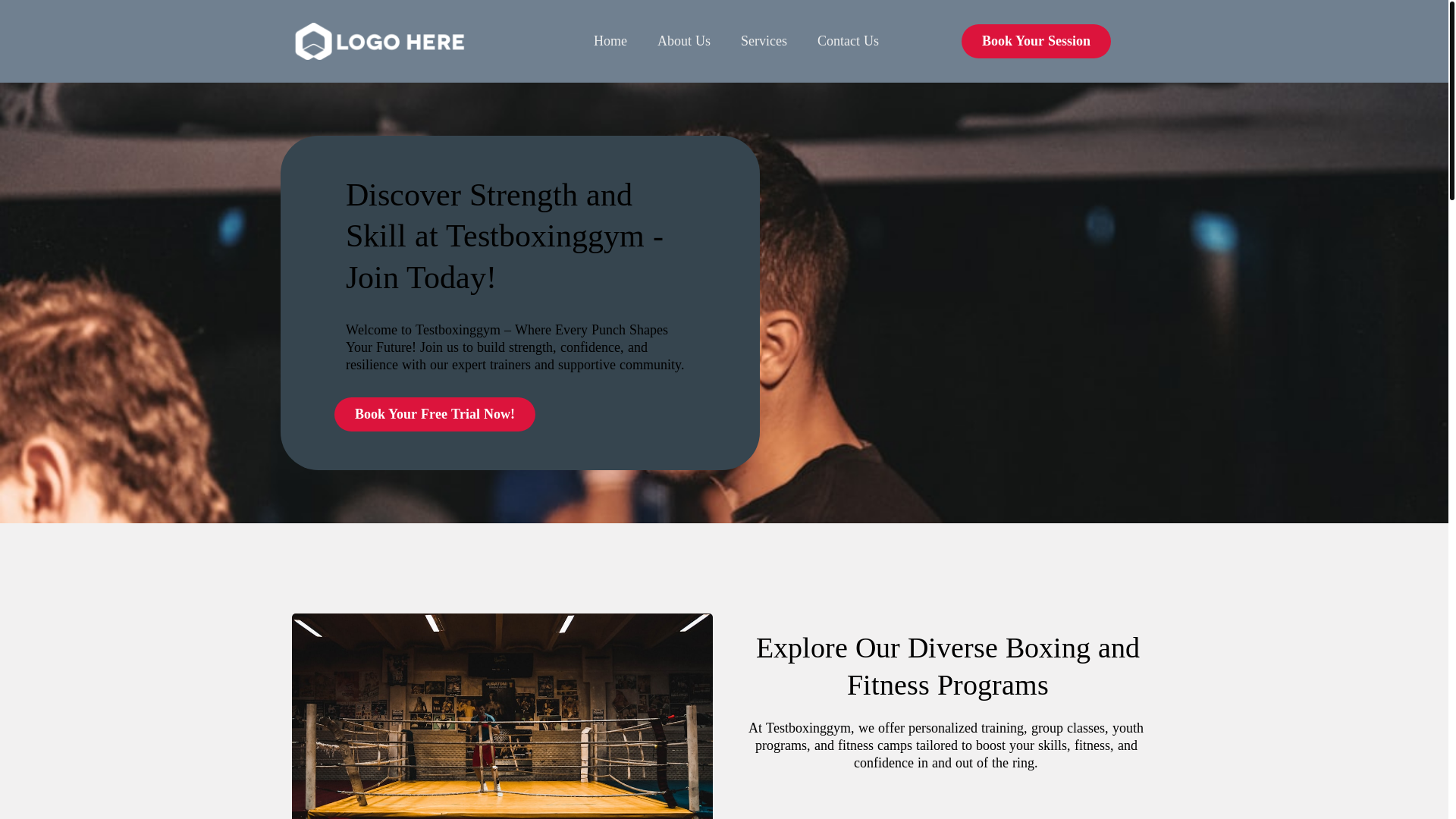 website screenshot of https://boxinggymtest.com/