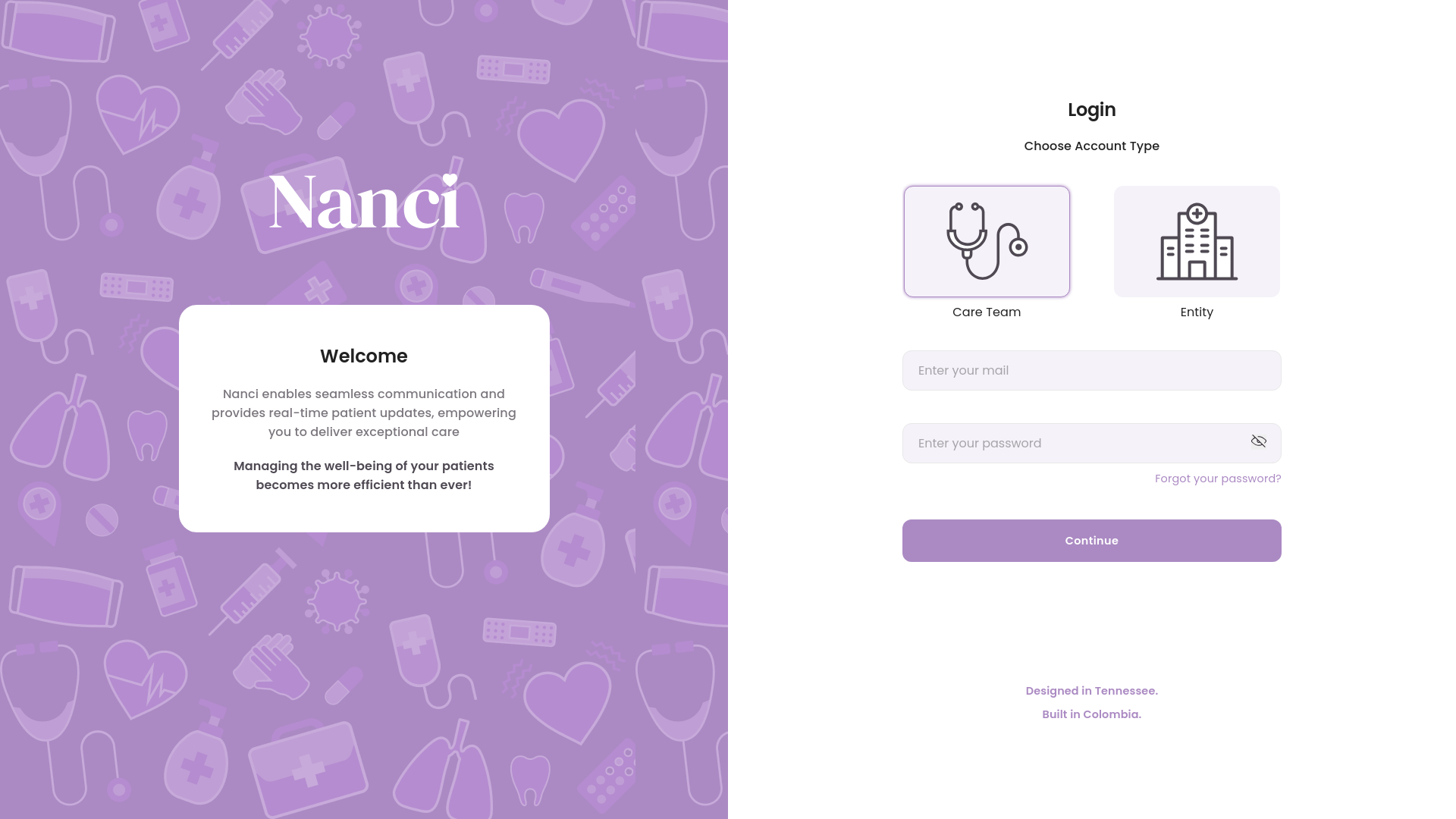 website screenshot of https://lean6health--nanci-frontend-pentest.pages.dev/