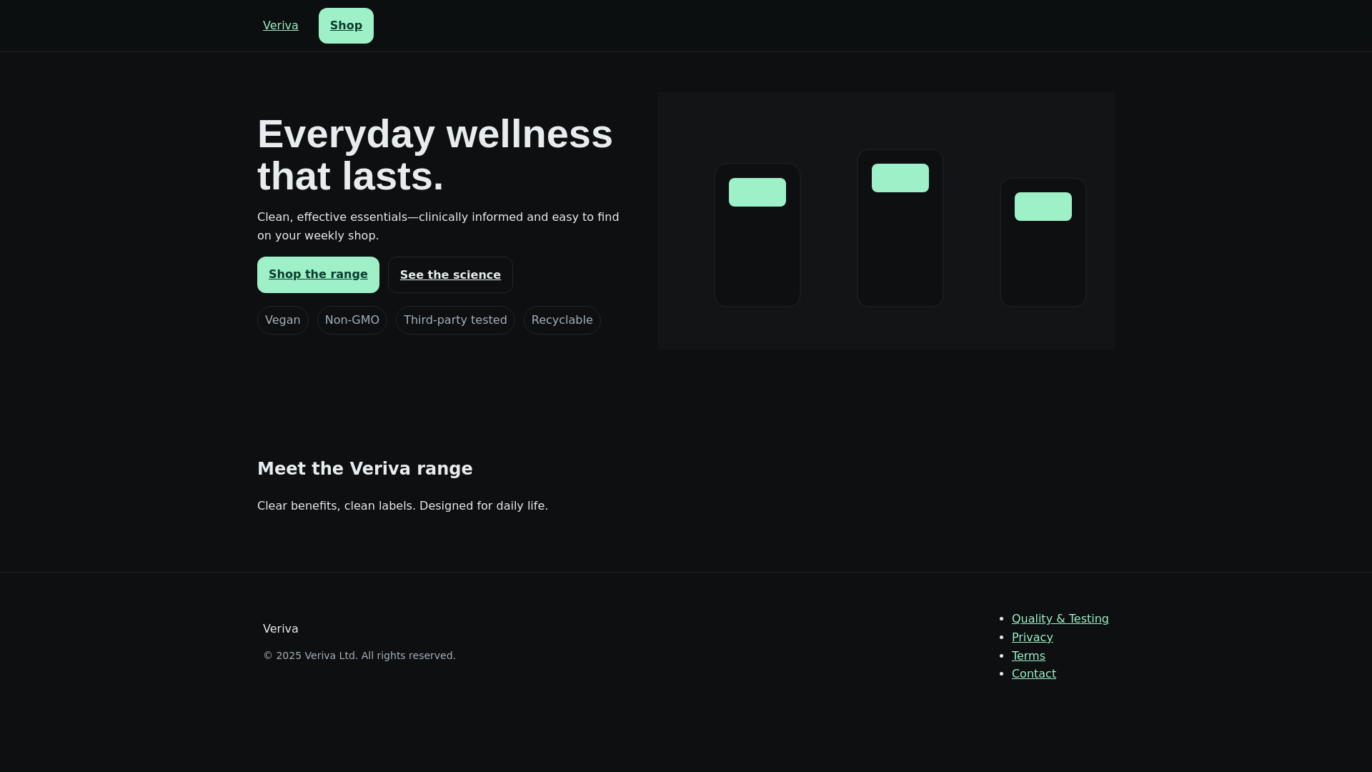 website screenshot of https://verivahealth.com/