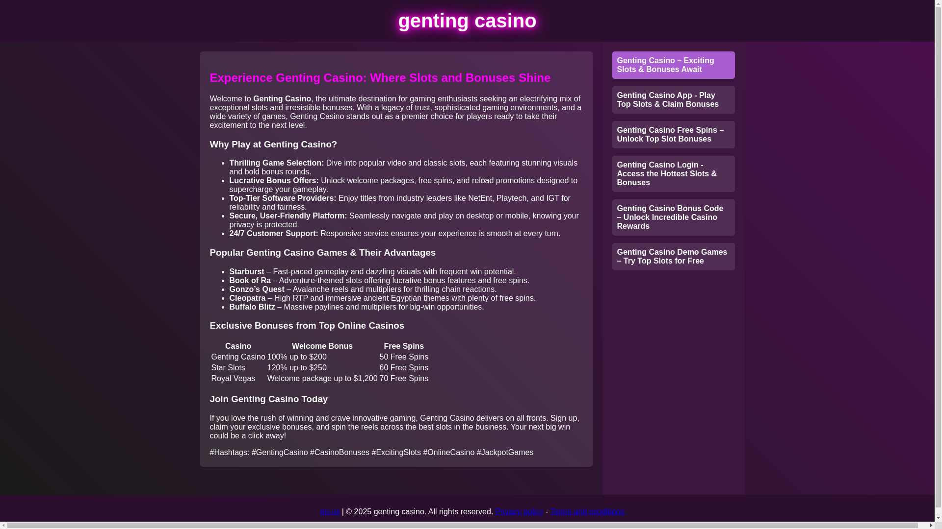 website screenshot of https://play-gentingcasino.net/