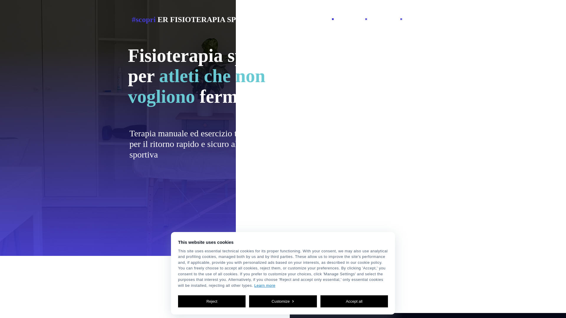 website screenshot of https://erfisioterapiasportiva.it/