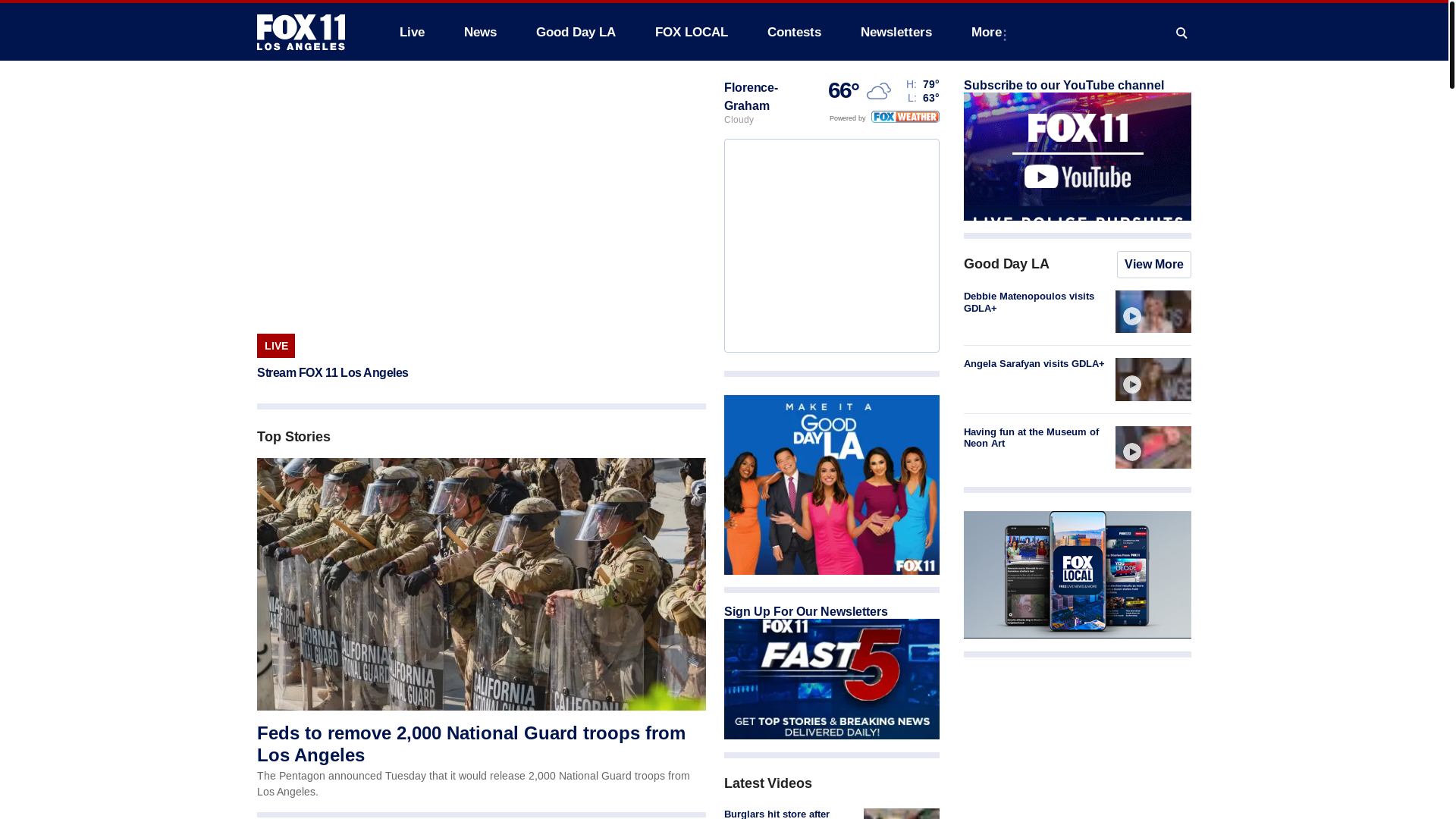 website screenshot of https://www.foxla.com/