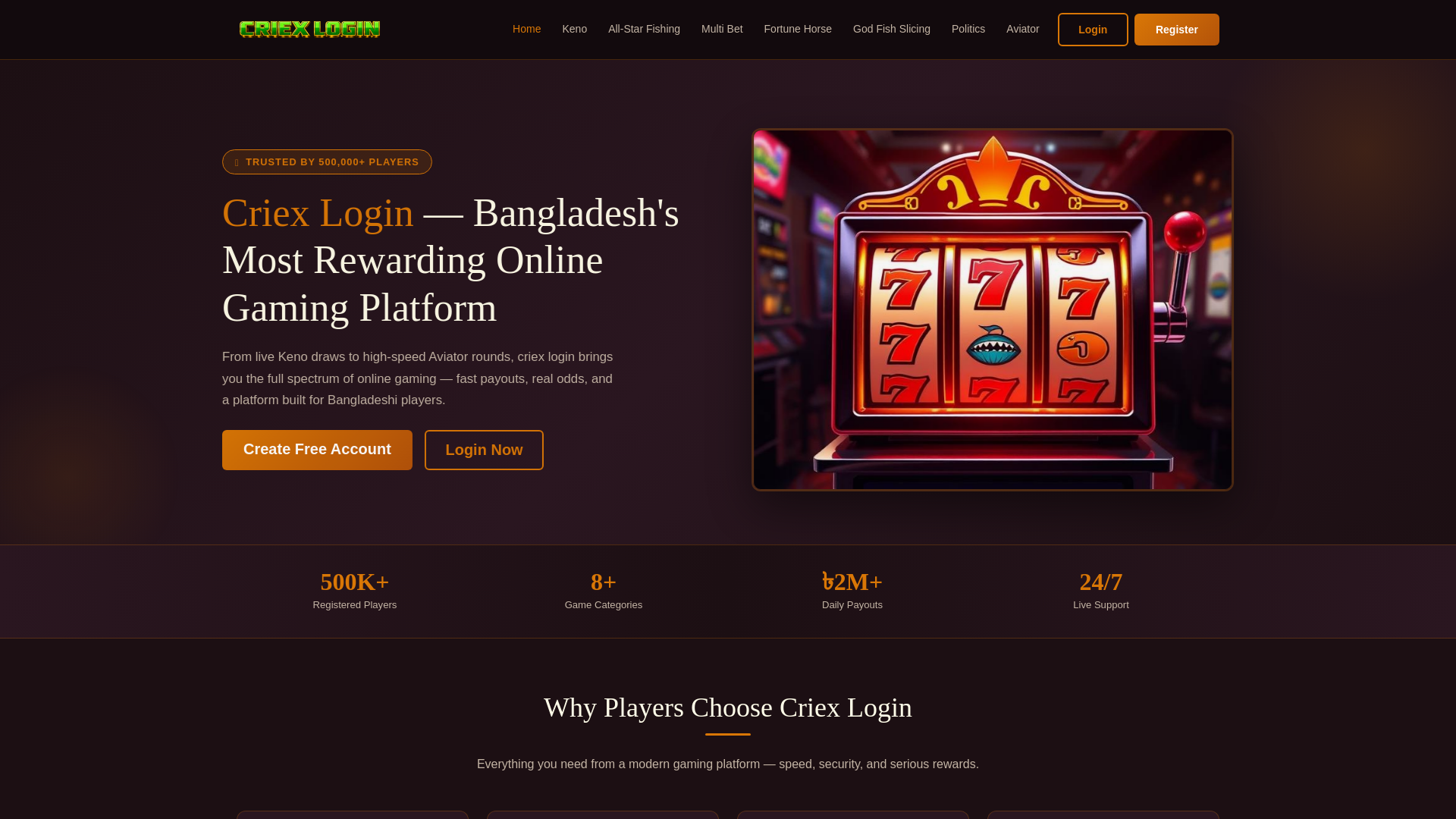 website screenshot of https://criex-login.app/
