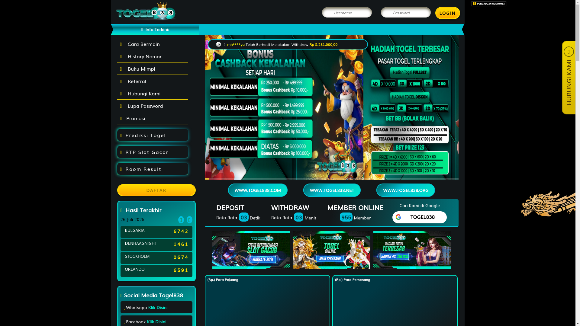 website screenshot of https://togel838batman.com/