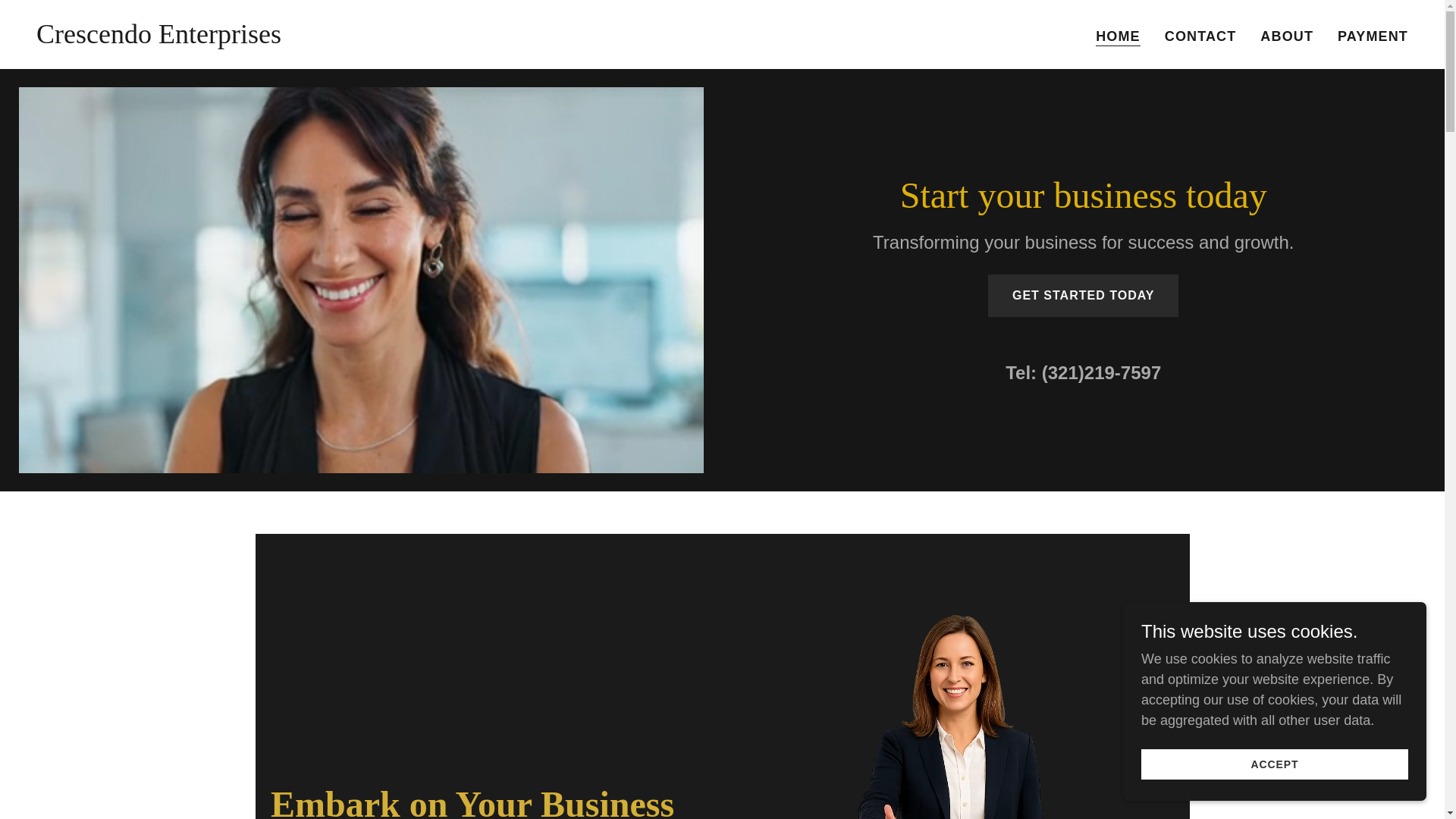 website screenshot of https://crescendo-enterprises.com/