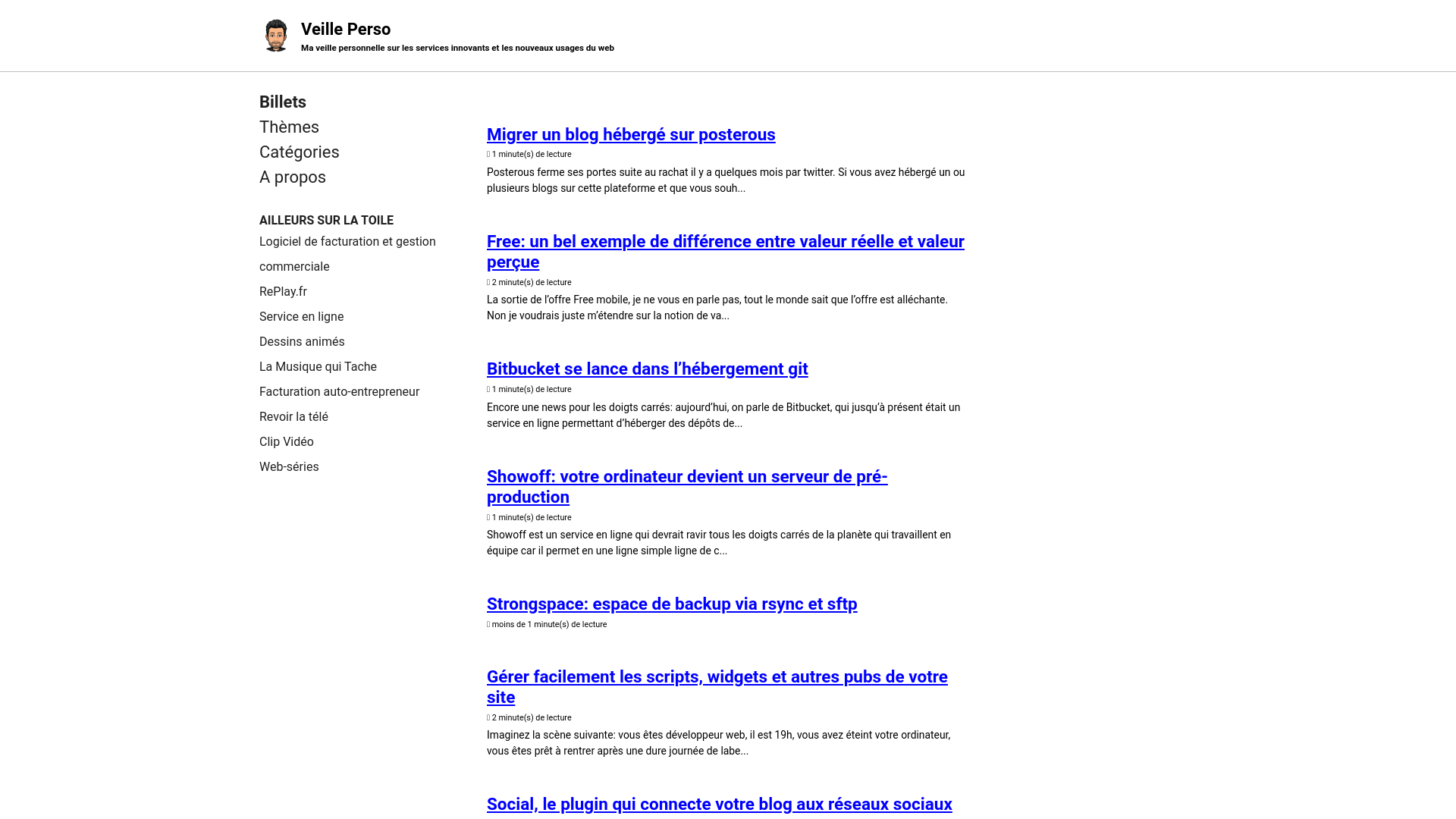 website screenshot of https://veilleperso.pages.dev/