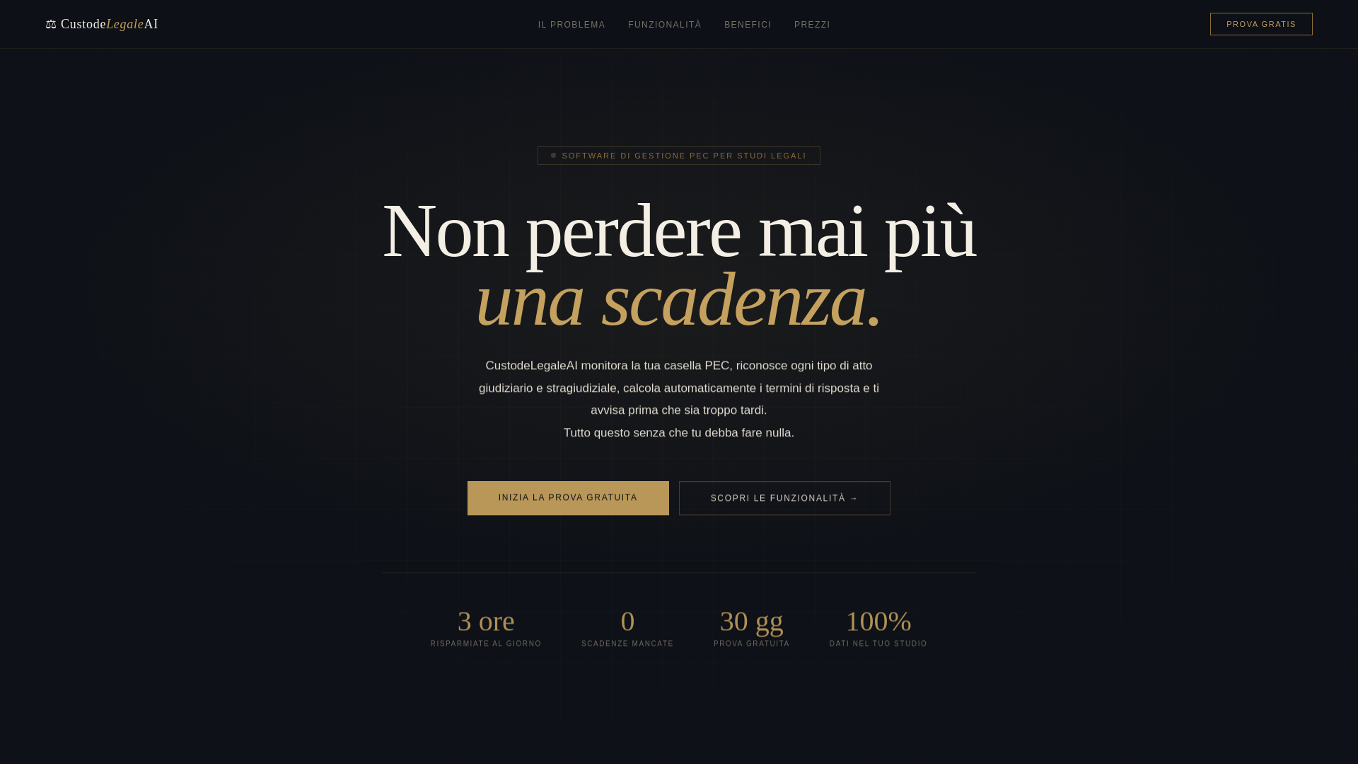 website screenshot of https://custodelegaleai.it