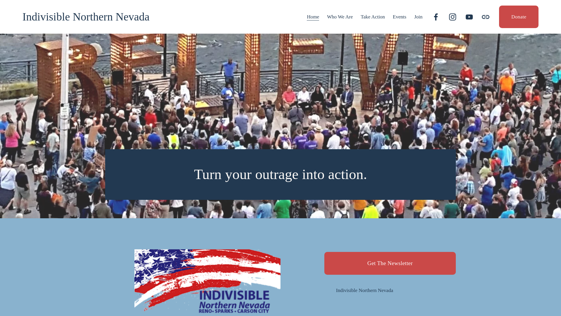 website screenshot of https://indivisiblenorthernnevada.org/