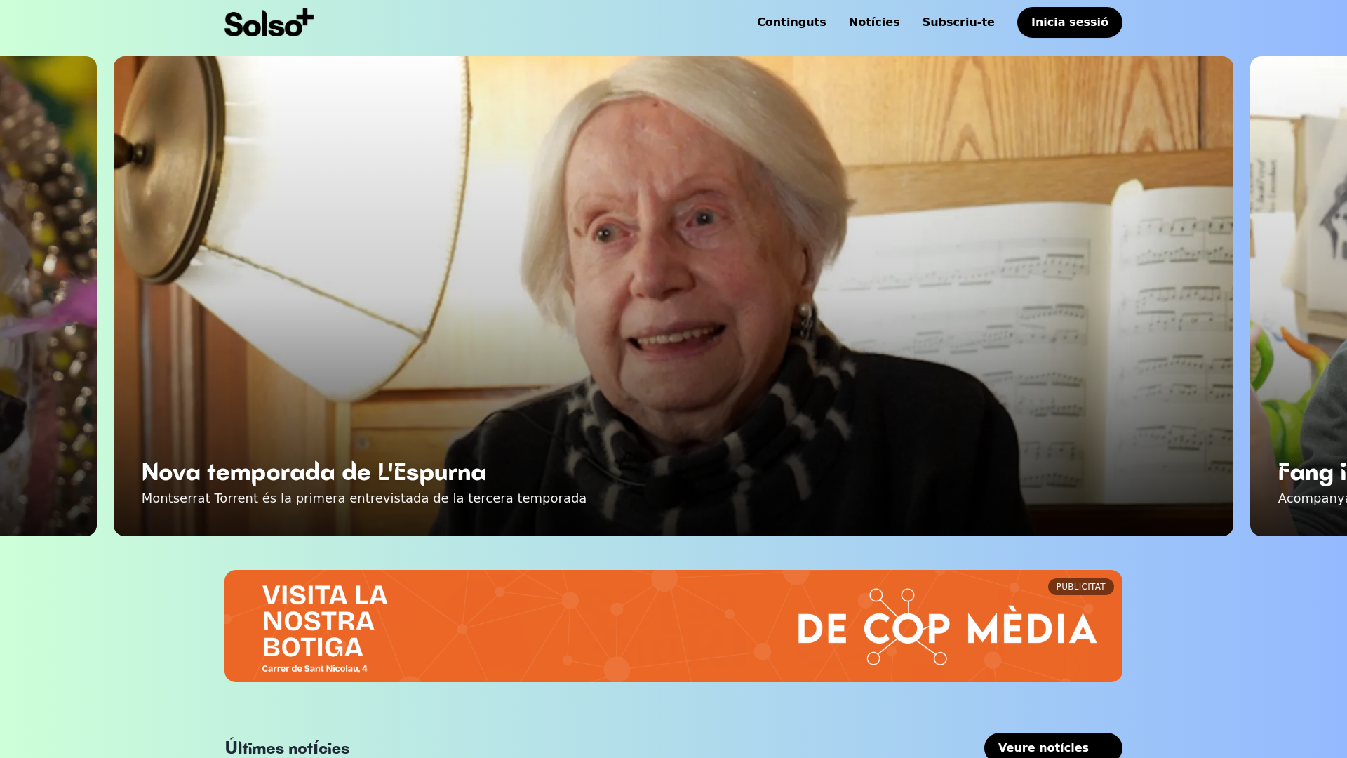 website screenshot of https://solsomes.cat