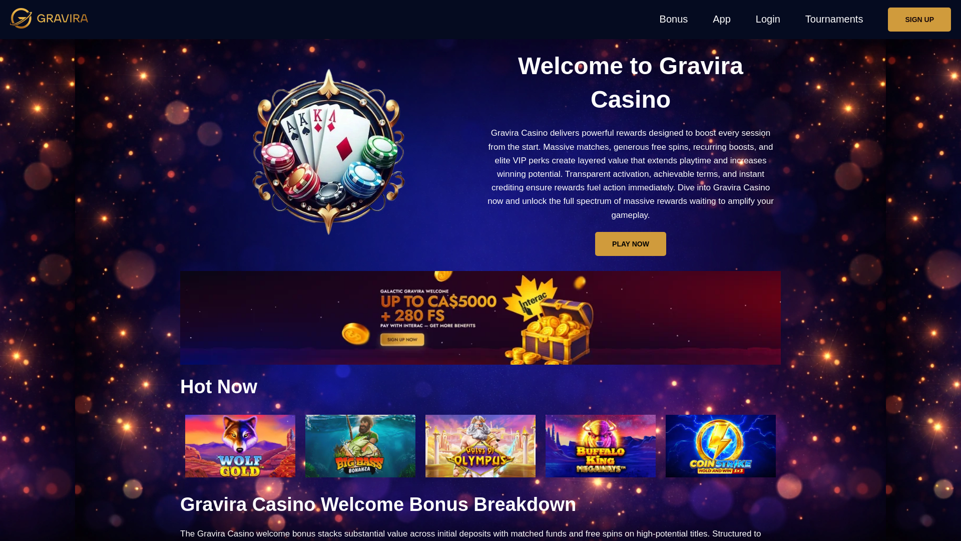 website screenshot of https://graviragame-ca.com/