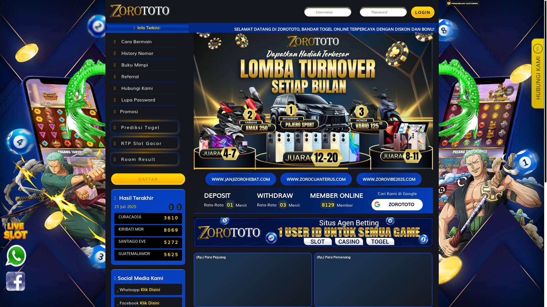 website screenshot of https://ambilcuanzorototo.com/